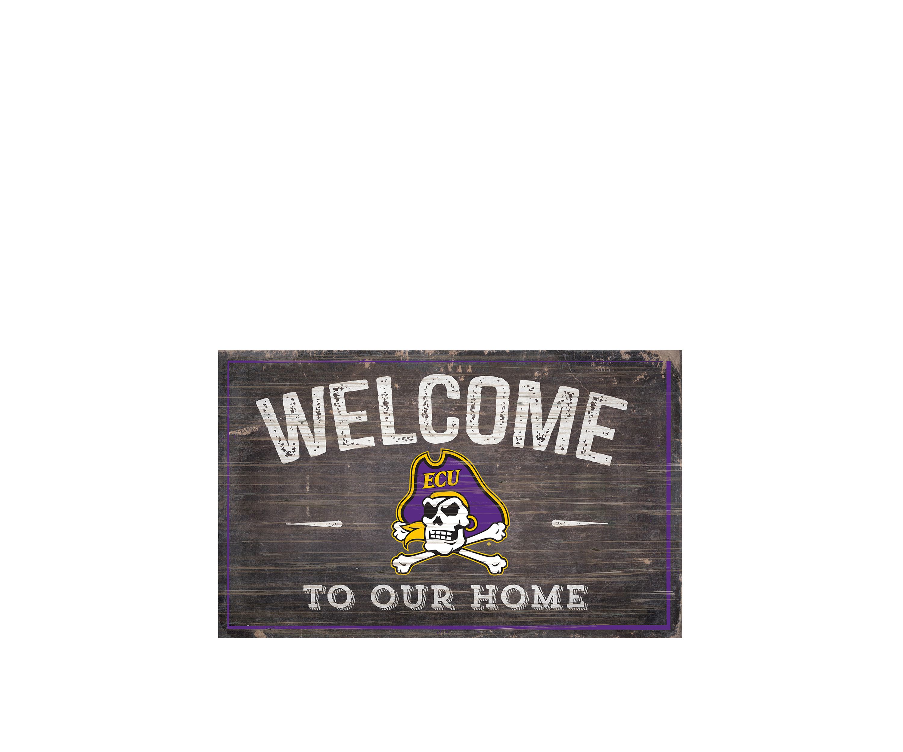 NCAA East Carolina Pirates 11 in x 19 in Welcome to Our Home Sign