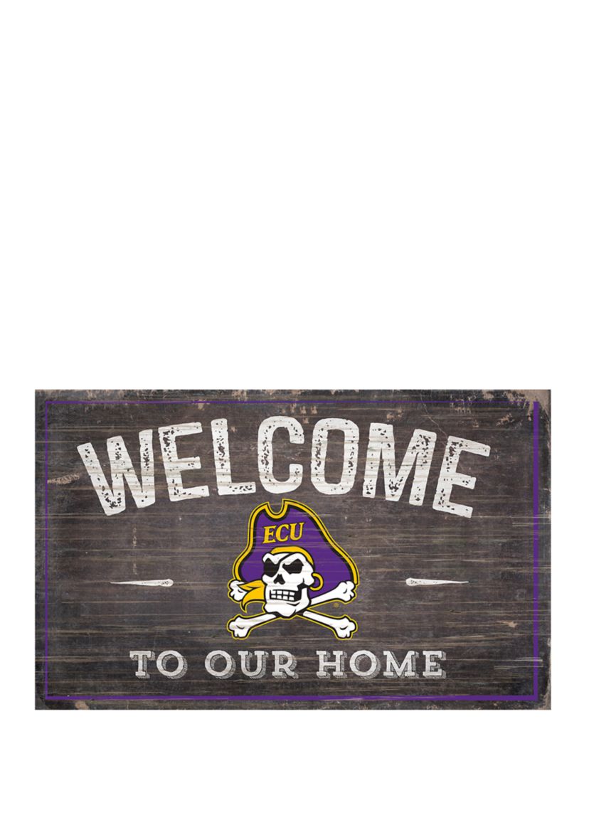 NCAA East Carolina Pirates 11 in x 19 in Welcome to Our Home Sign
