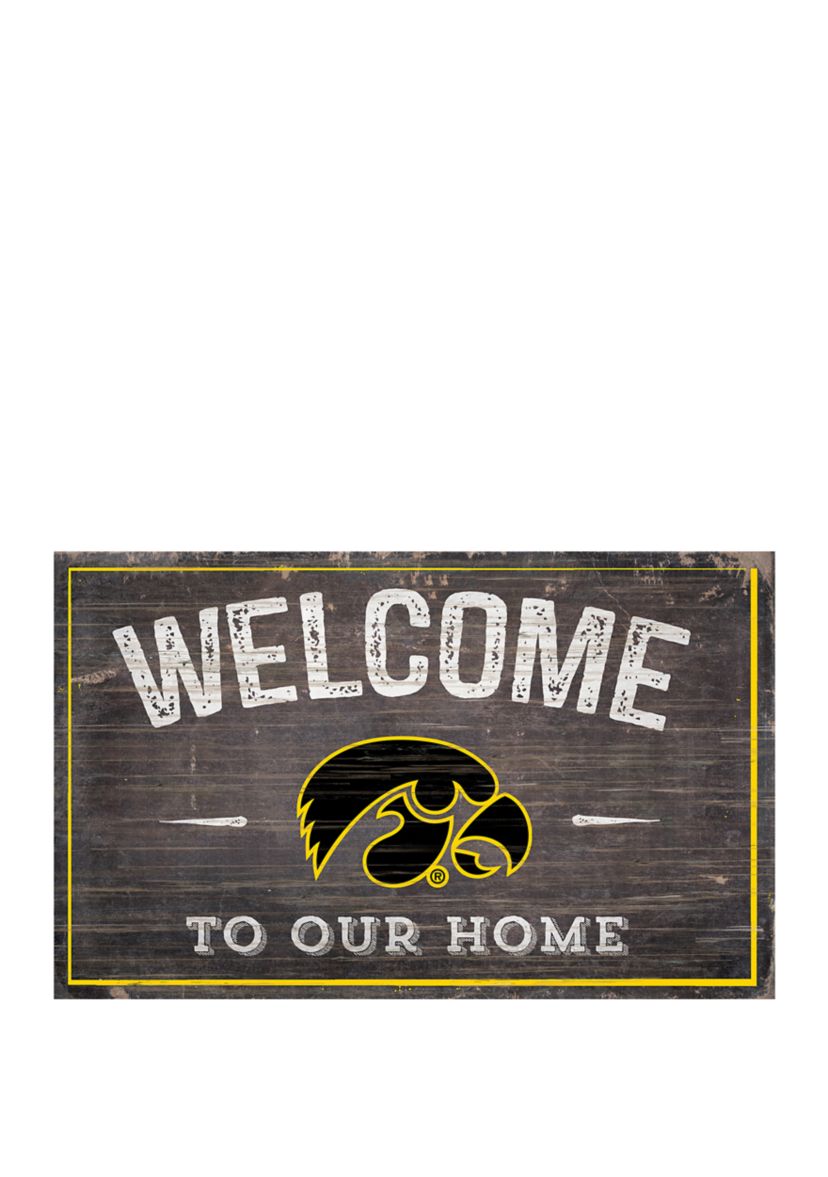 NCAA Iowa  Hawkeyes 11 in x 19 in Welcome to Our Home Sign