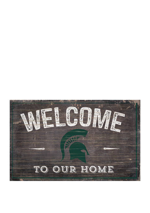 NCAA Michigan State  Spartans 11 in x 19 in Welcome To Our Home Sign
