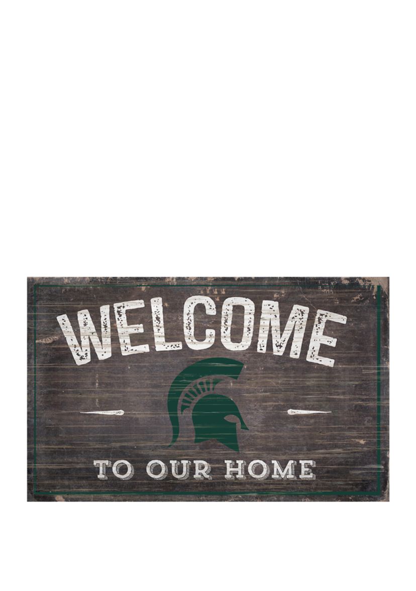 NCAA Michigan State  Spartans 11 in x 19 in Welcome To Our Home Sign