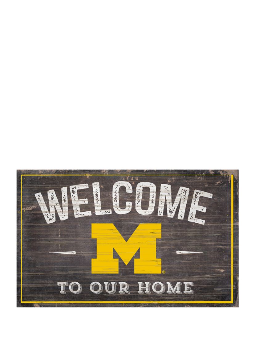 NCAA University of Michigan Wolverines 11 in x 19 in Welcome To Our Home Sign