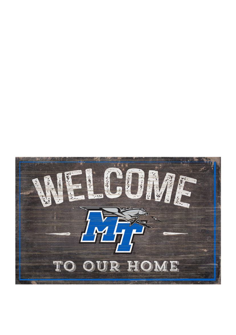 NCAA Middle Tennessee State Blue Raiders 11 in x 19 in Welcome To Our Home Sign