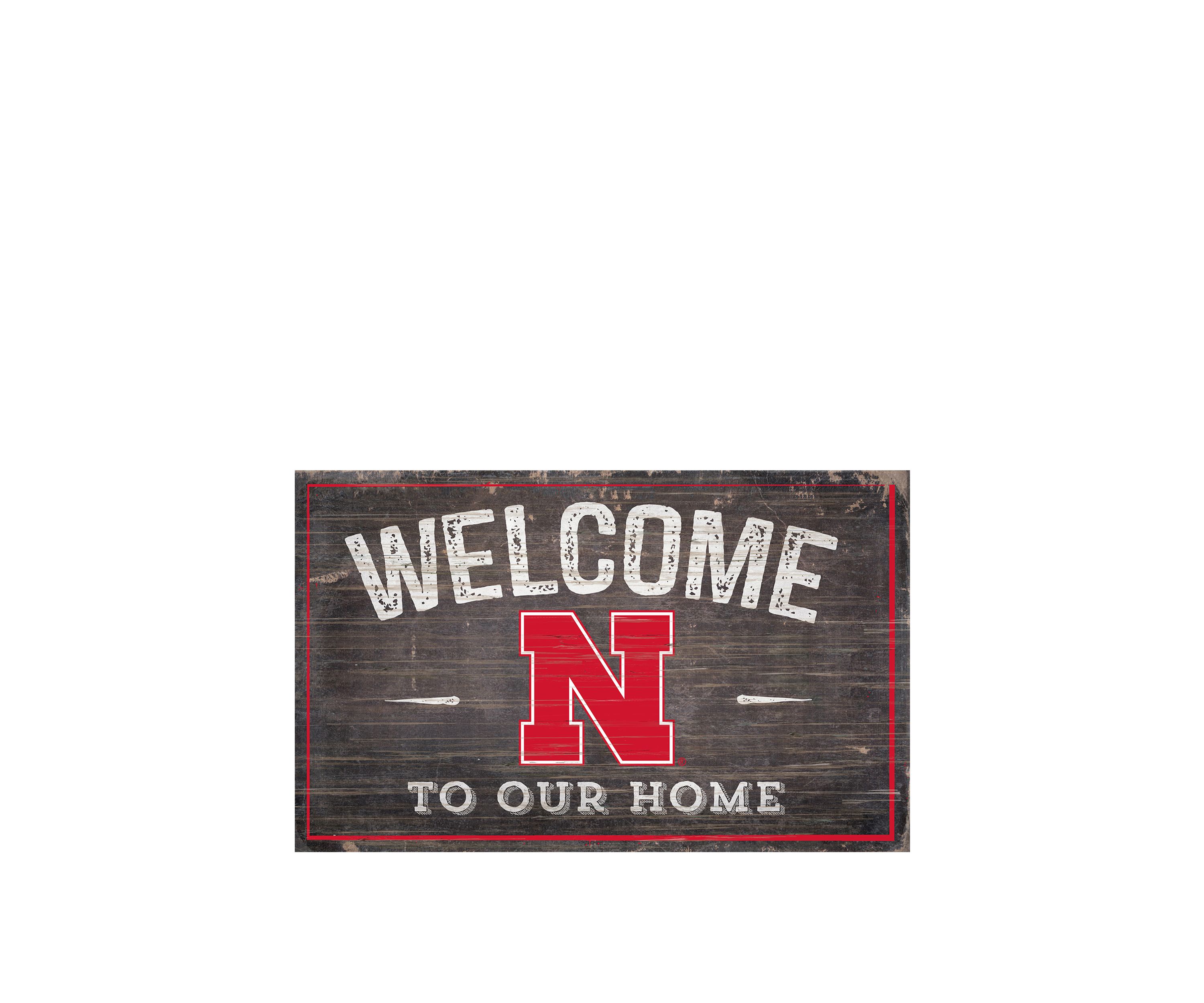 NCAA University of Nebraska Cornhuskers 11 in x 19 in Welcome To Our Home Sign