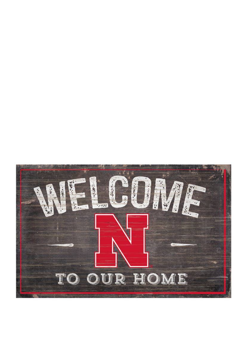 NCAA University of Nebraska Cornhuskers 11 in x 19 in Welcome To Our Home Sign