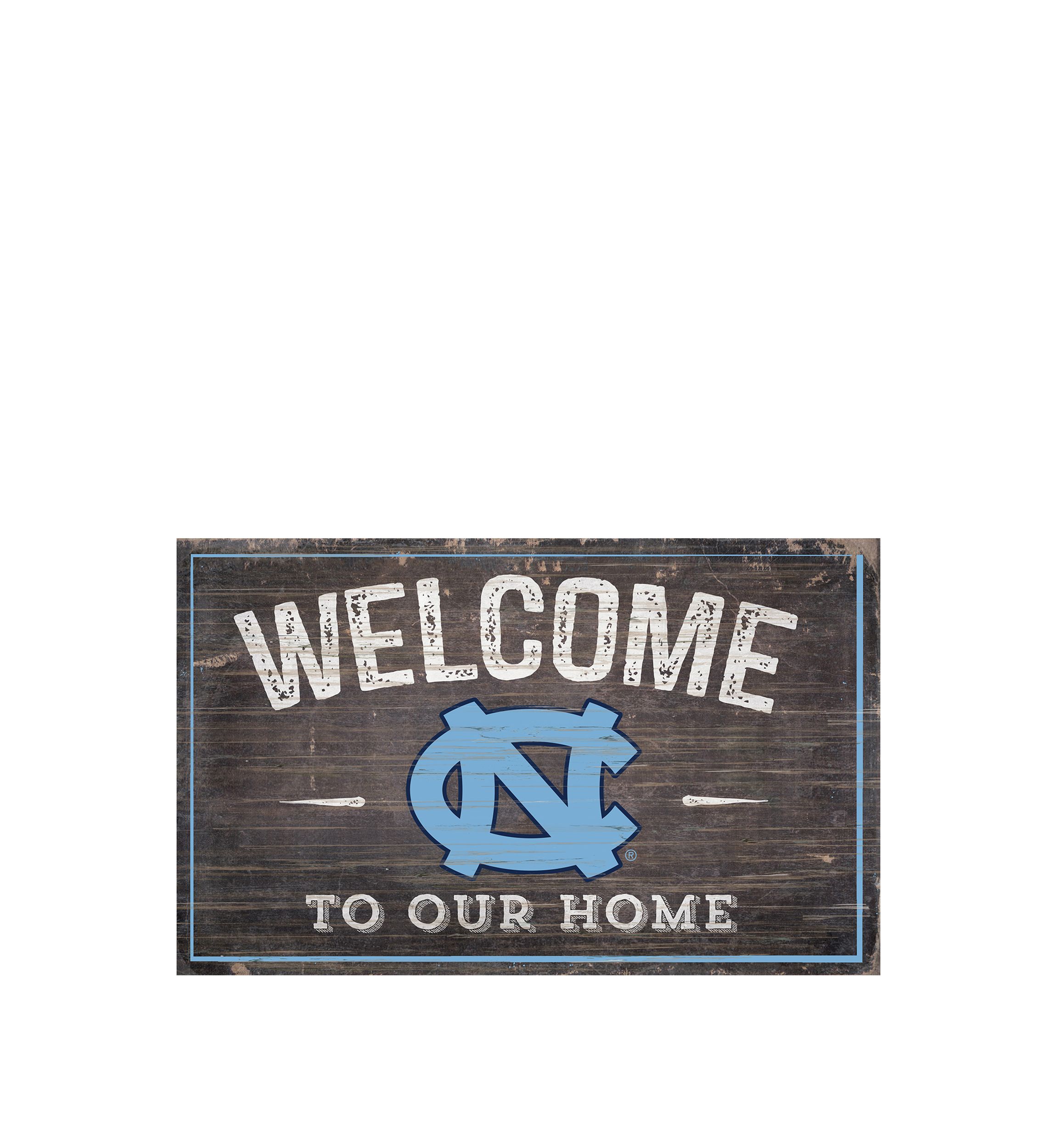 NCAA University of North Carolina Tar Heels 11 in x 19 in Welcome To Our Home Sign