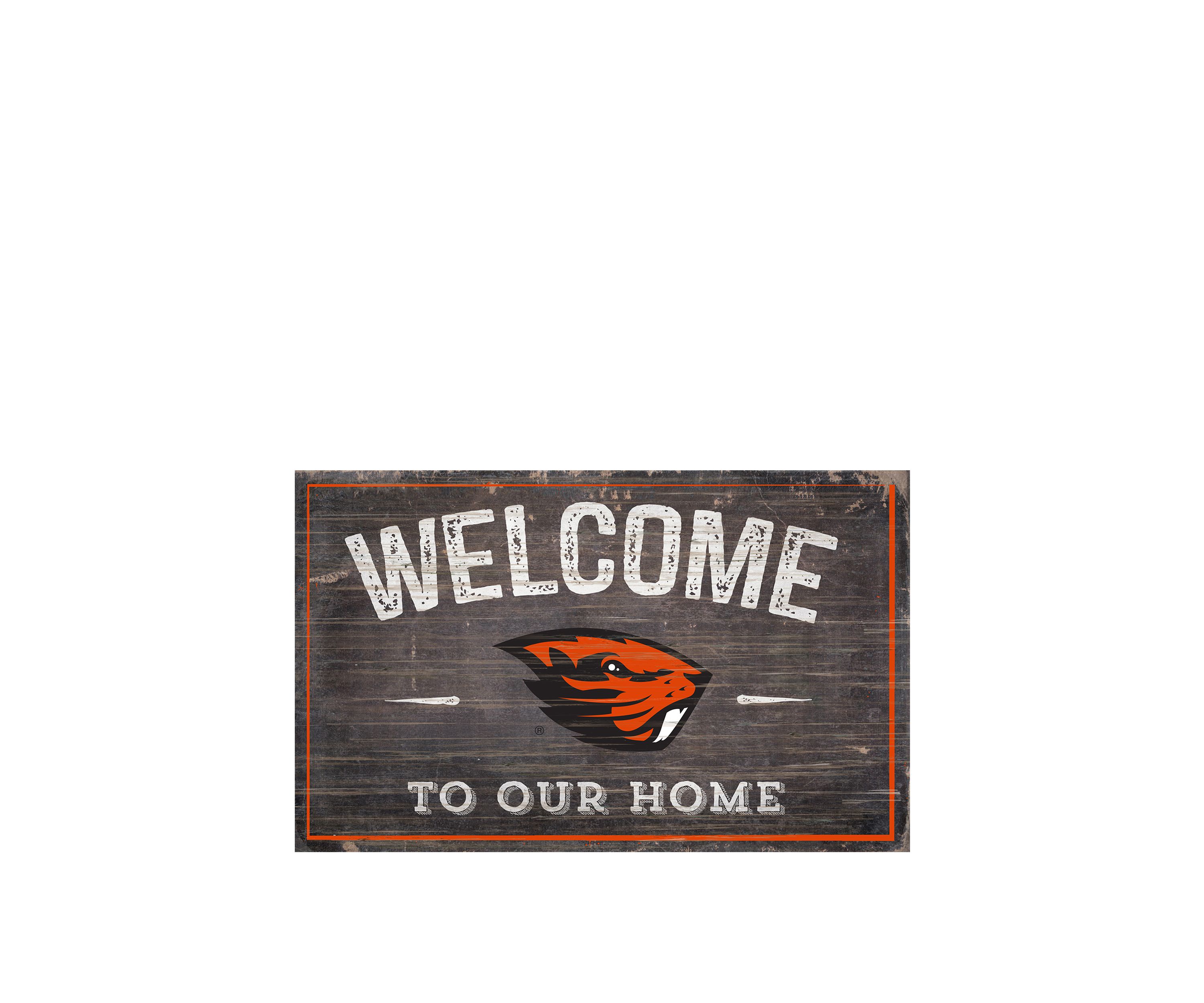 NCAA Oregon State Beavers 11 in x 19 in Welcome to Our Home Sign