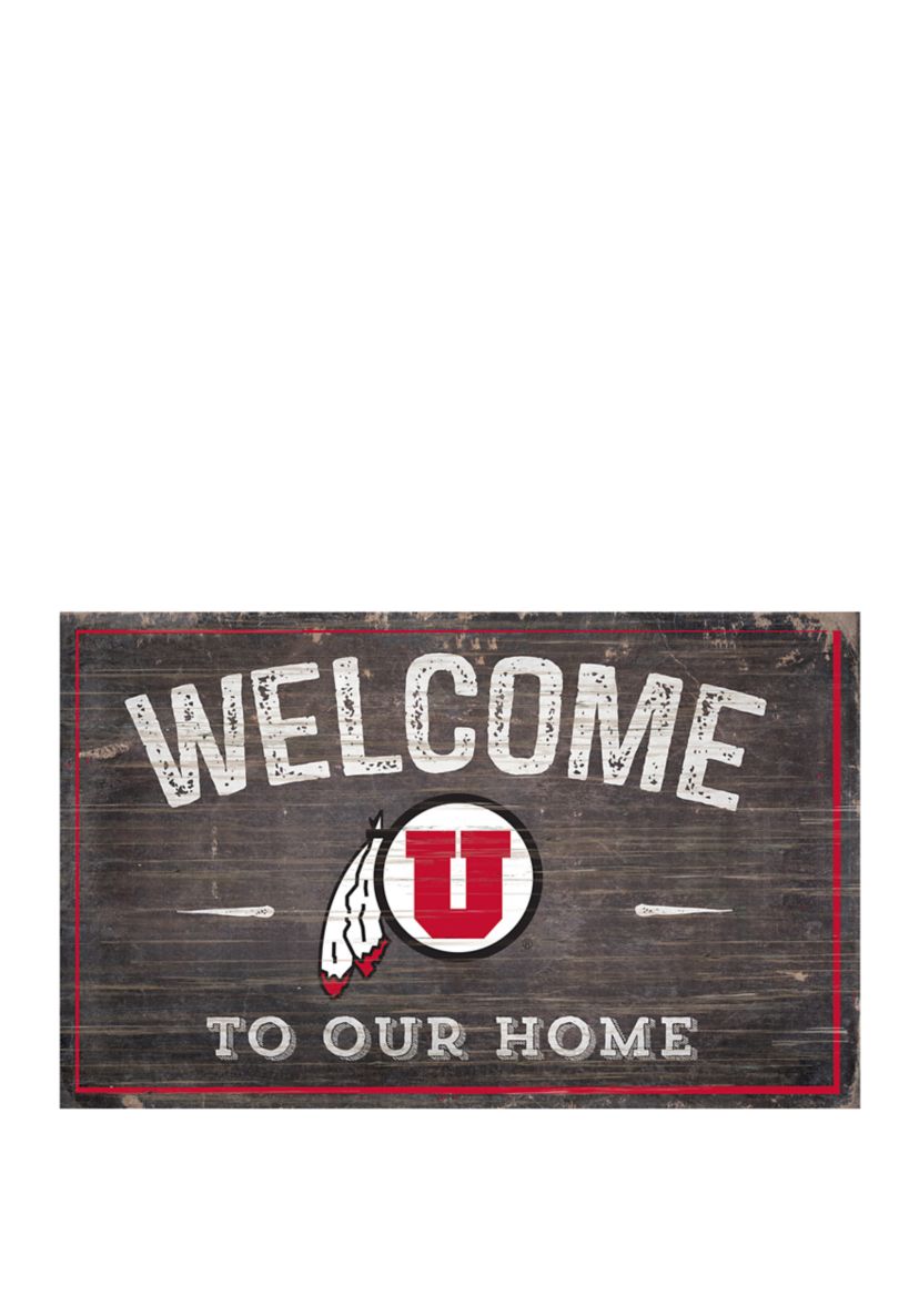 NCAA University of Utah Utes 11 in x 19 in Welcome to Our Home Sign