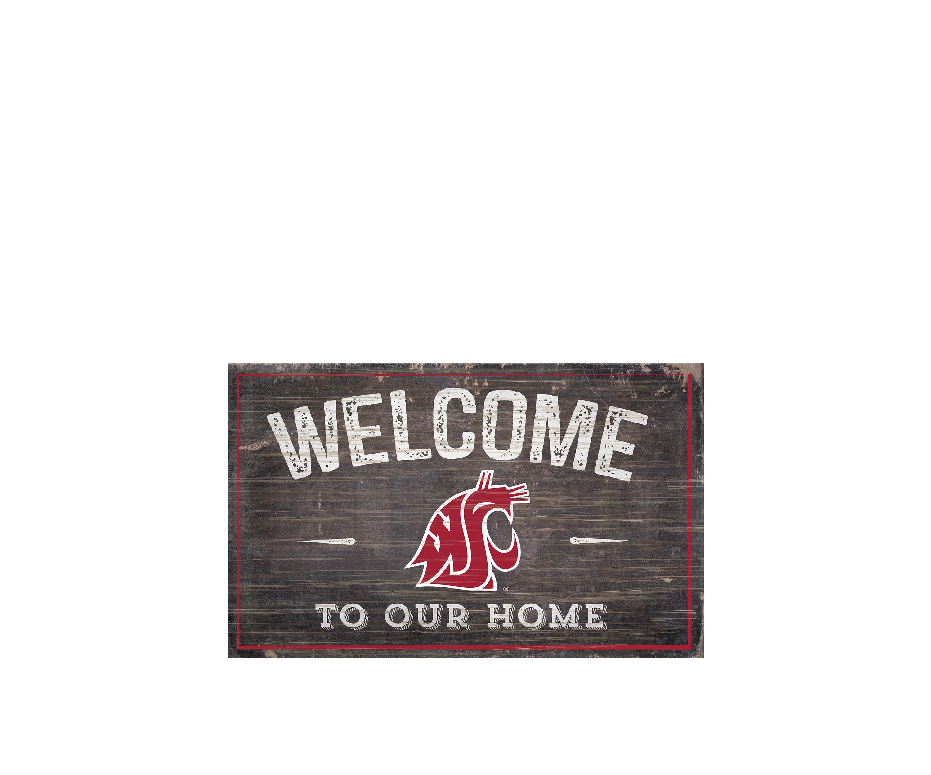 NCAA Washington State University Cougars 11 in x 19 in Welcome to Our Home Sign