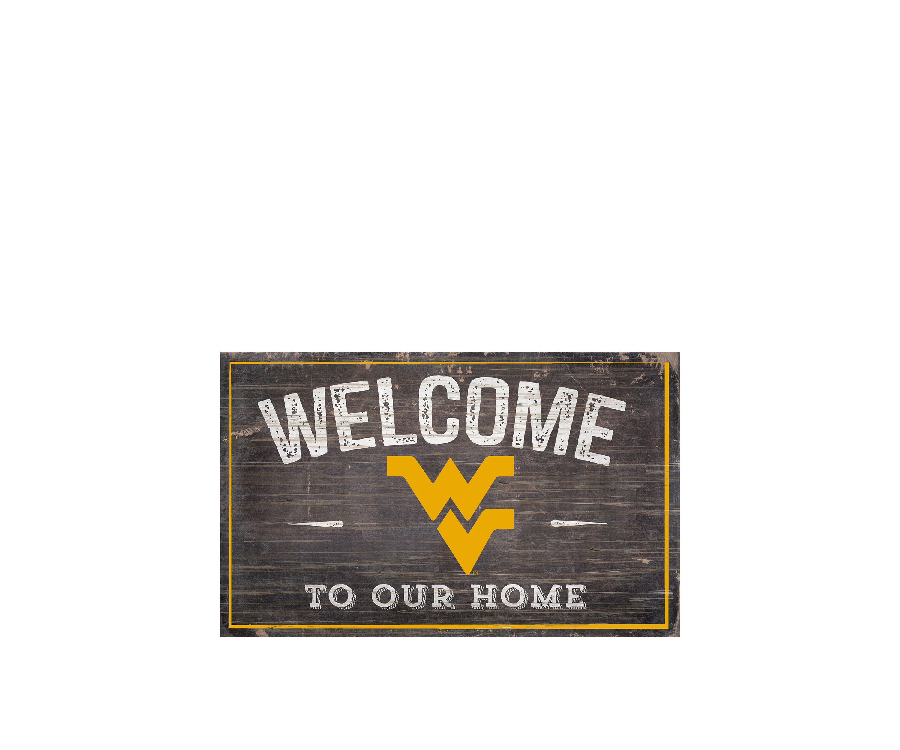 NCAA University of West Virginia Mountaineers 11 in x 19 in Welcome to Our Home Sign