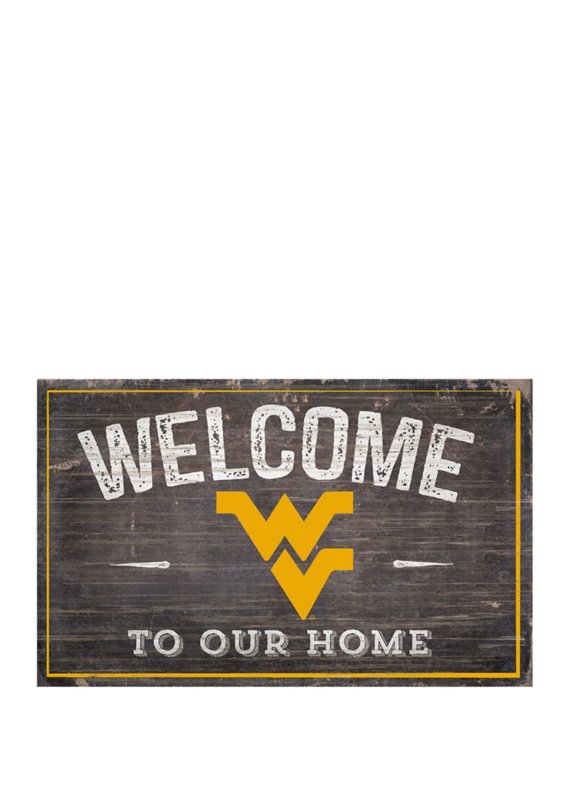 NCAA University of West Virginia Mountaineers 11 in x 19 in Welcome to Our Home Sign