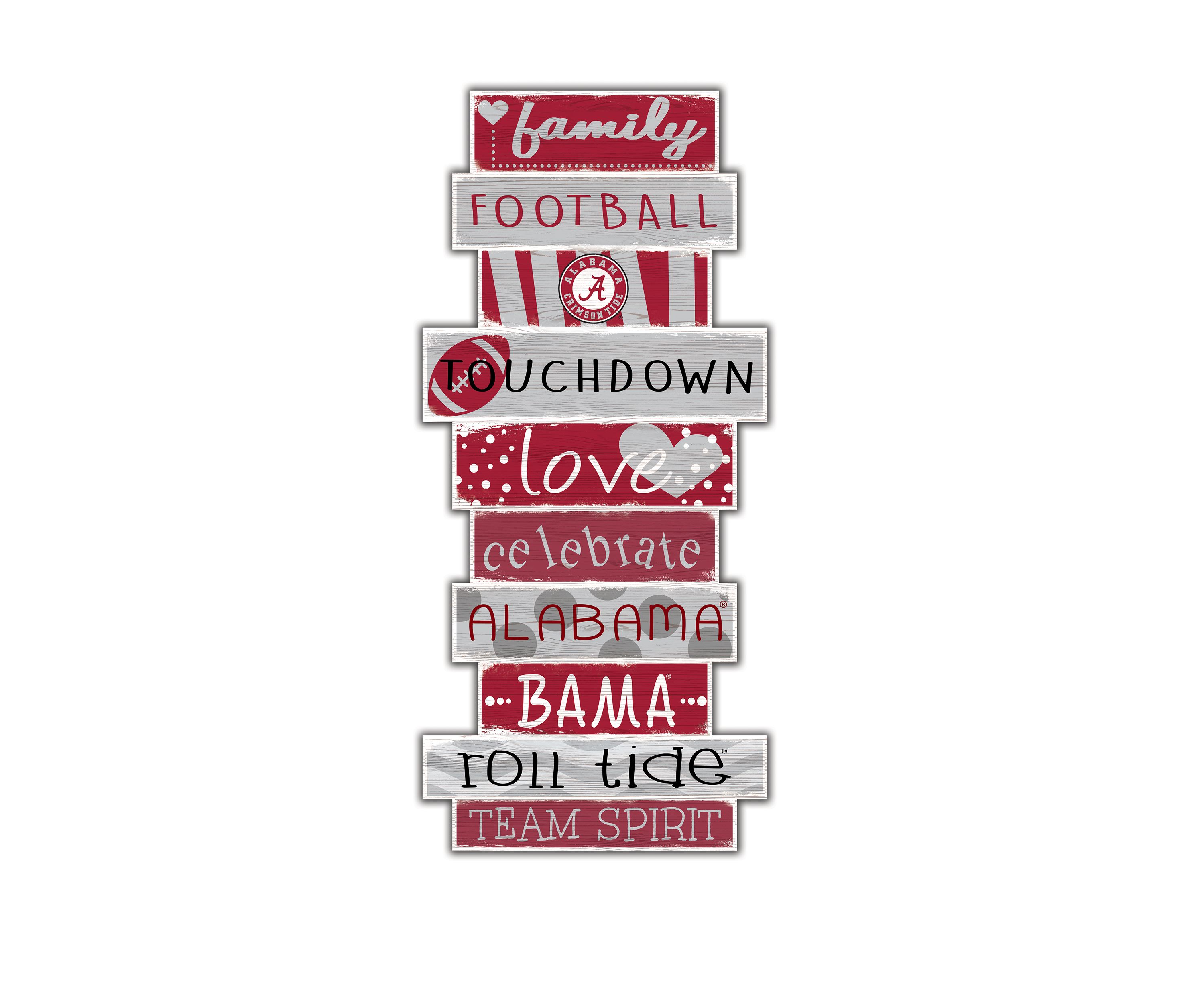 NCAA University of Alabama Crimson Tide 24 Inch Celebrations Stack Sign