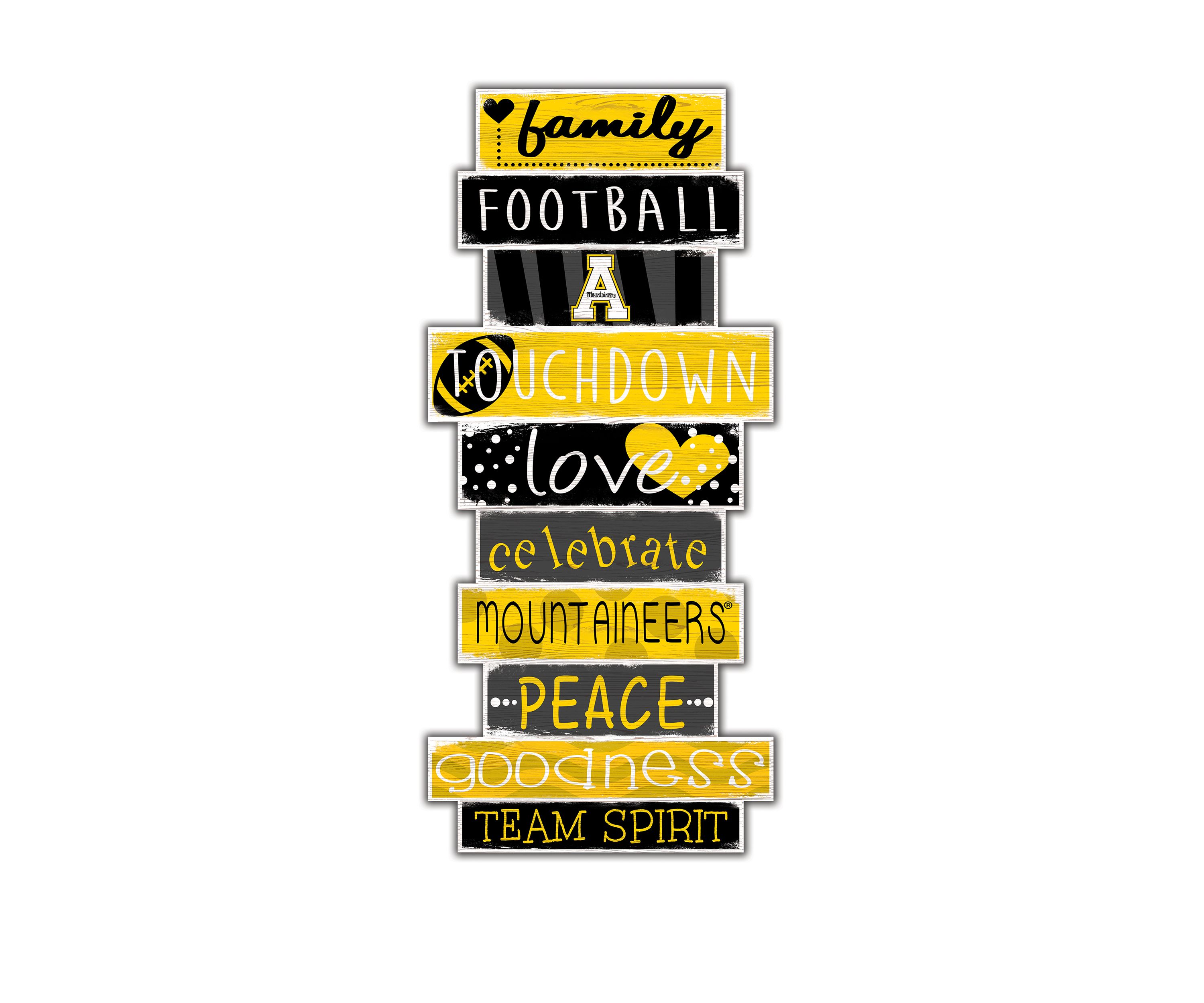 NCAA Appalachian State Mountaineers 24 Inch Celebrations Stack Sign