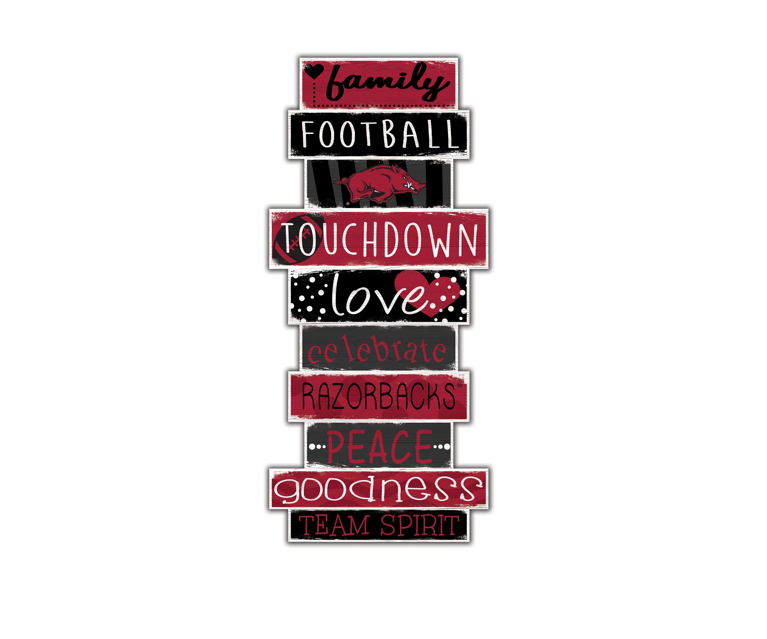 NCAA University of Arkansas Razorbacks 24 Inch Celebrations Stack Sign