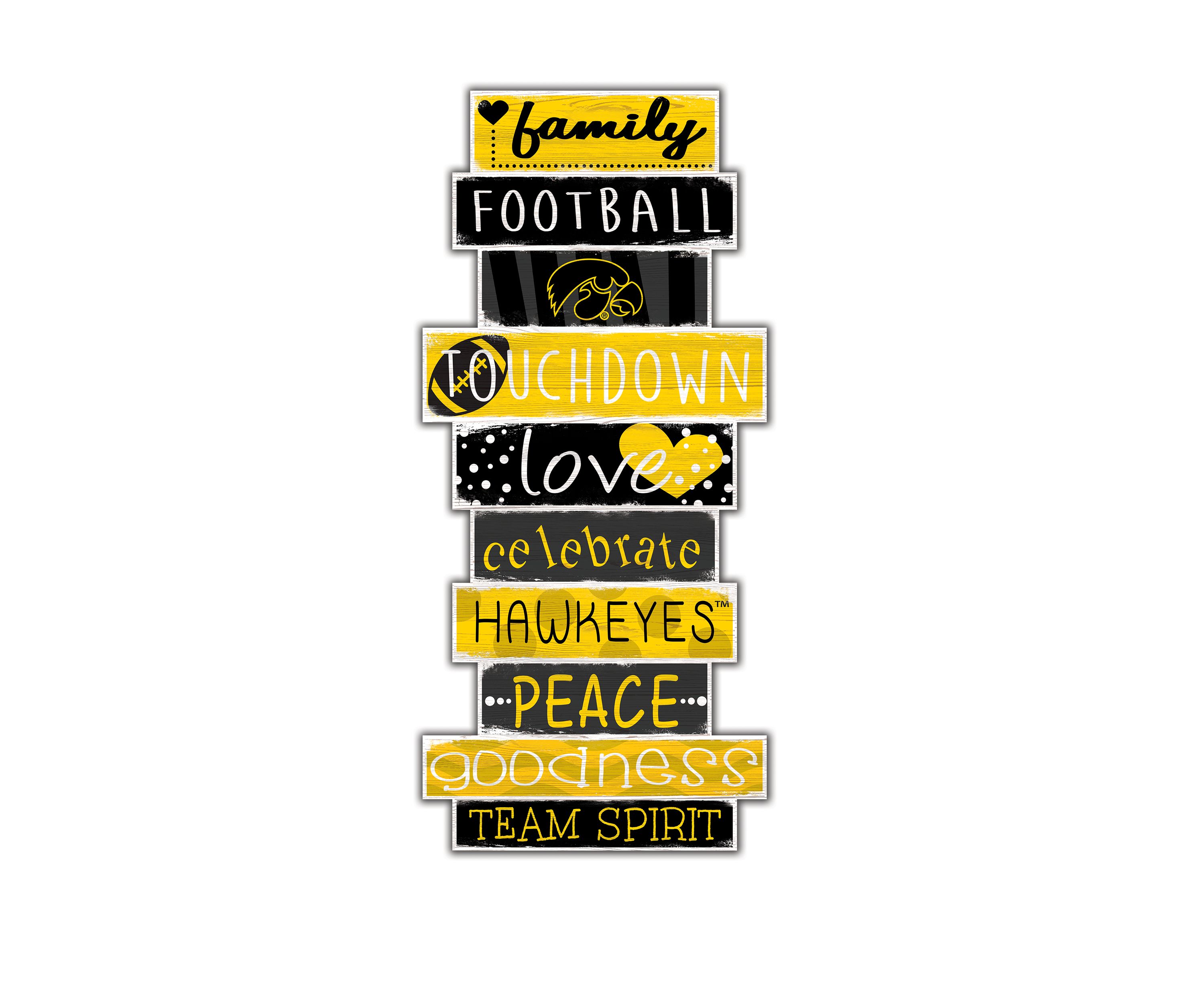 NCAA Iowa Hawkeyes 24 Inch Celebrations Stack Sign