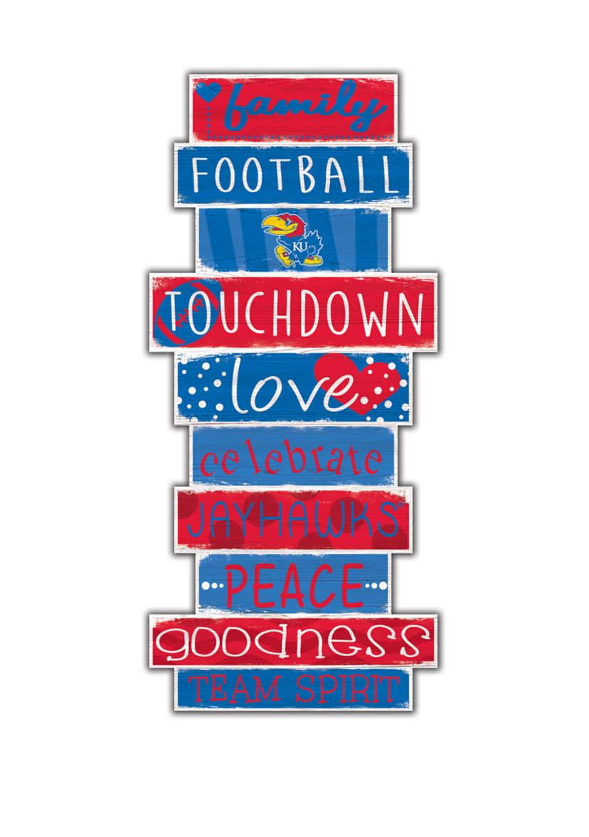NCAA University of Kansas Jayhawks 24 Inch Celebrations Stack Sign