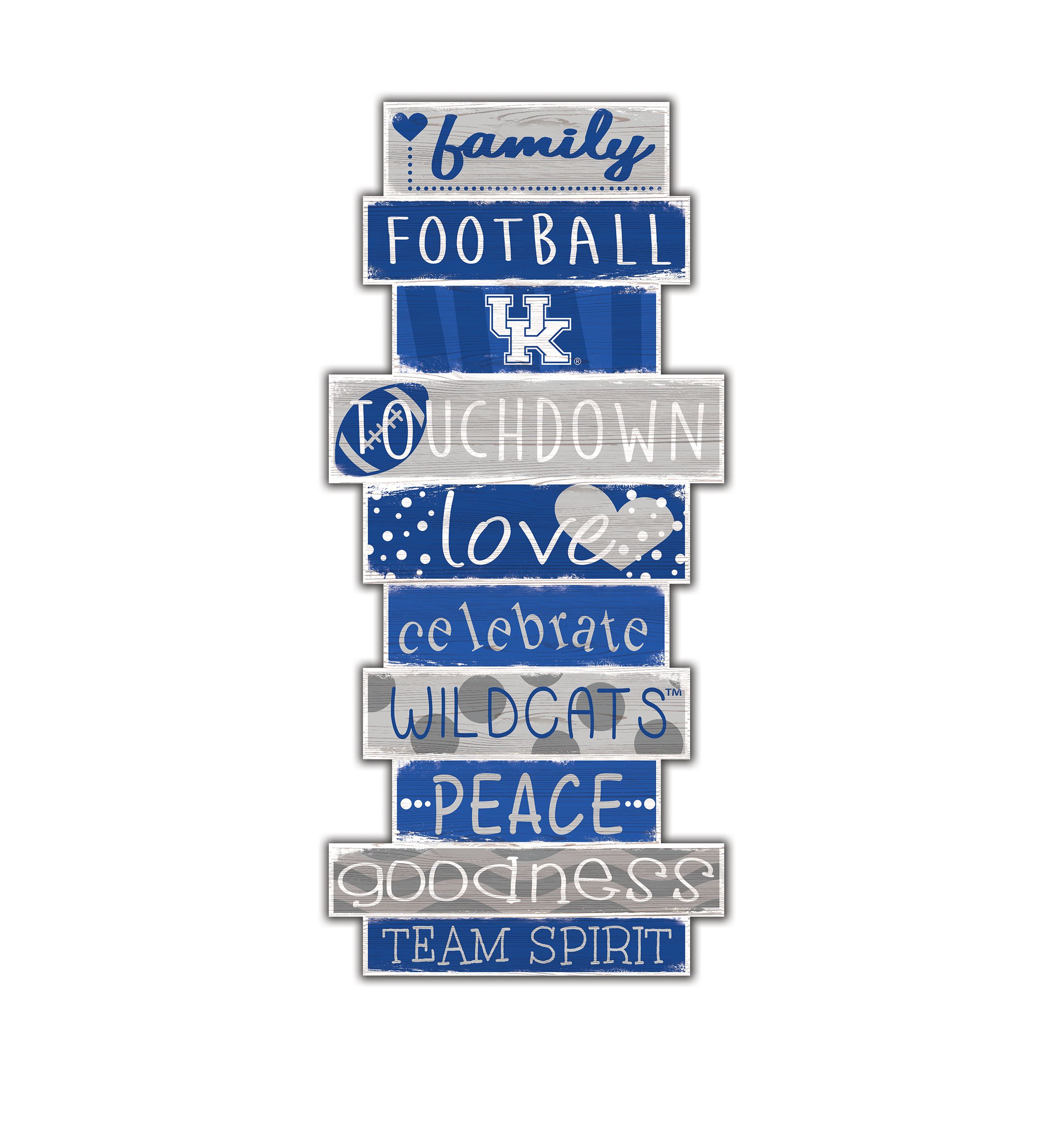 NCAA University of Kentucky Wildcats 24 Inch Celebrations Stack Sign