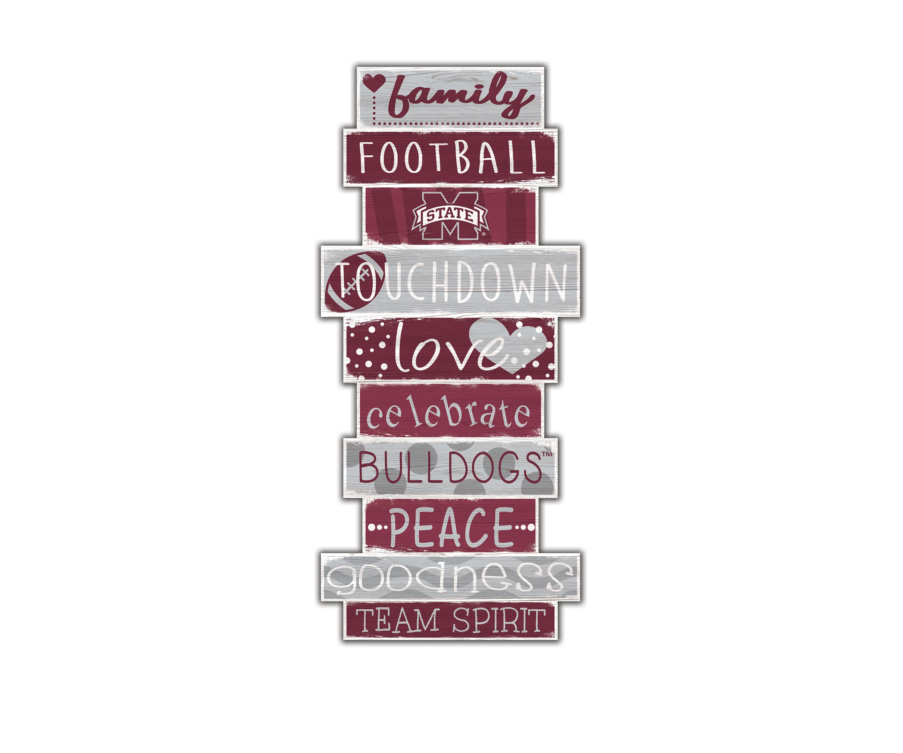 NCAA Mississippi State Bulldogs Celebrations Stack 24 Inch Sign
