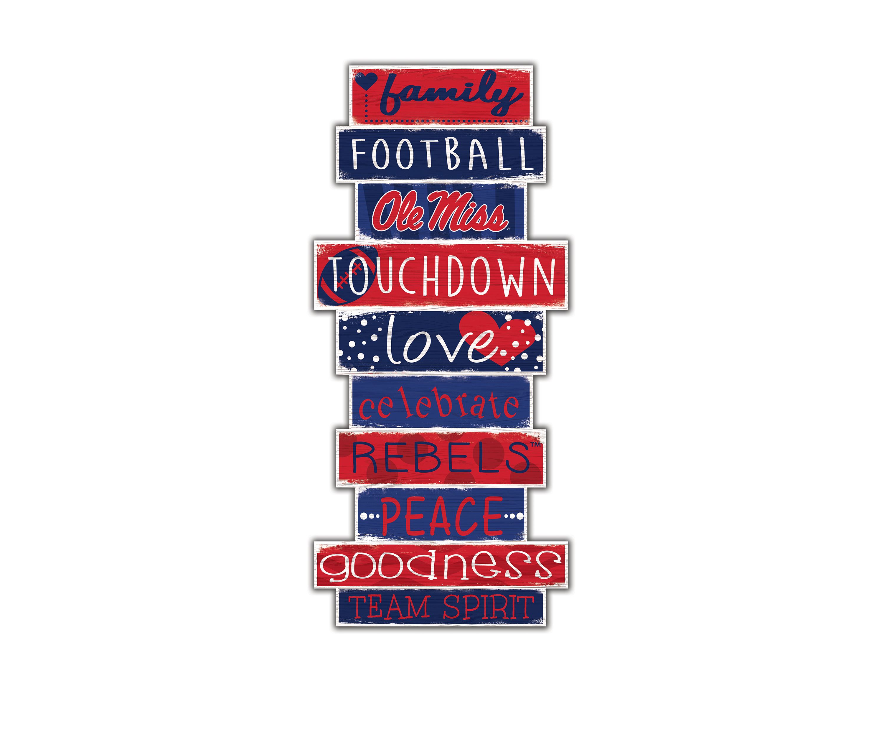 NCAA Ole Miss Rebels Celebrations Stack 24 Inch Sign