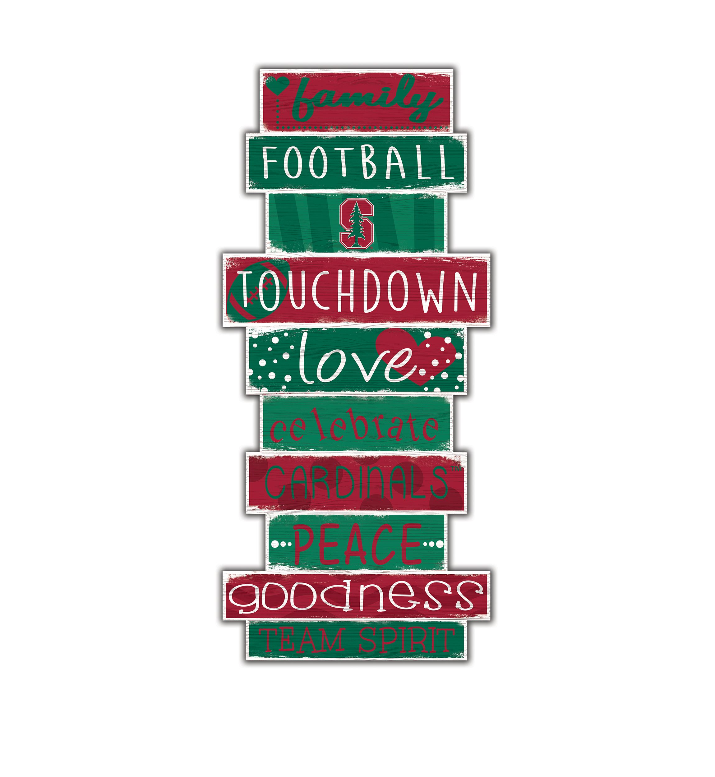 NCAA Stanford Cardinals Celebrations Stack 24 Inch Sign