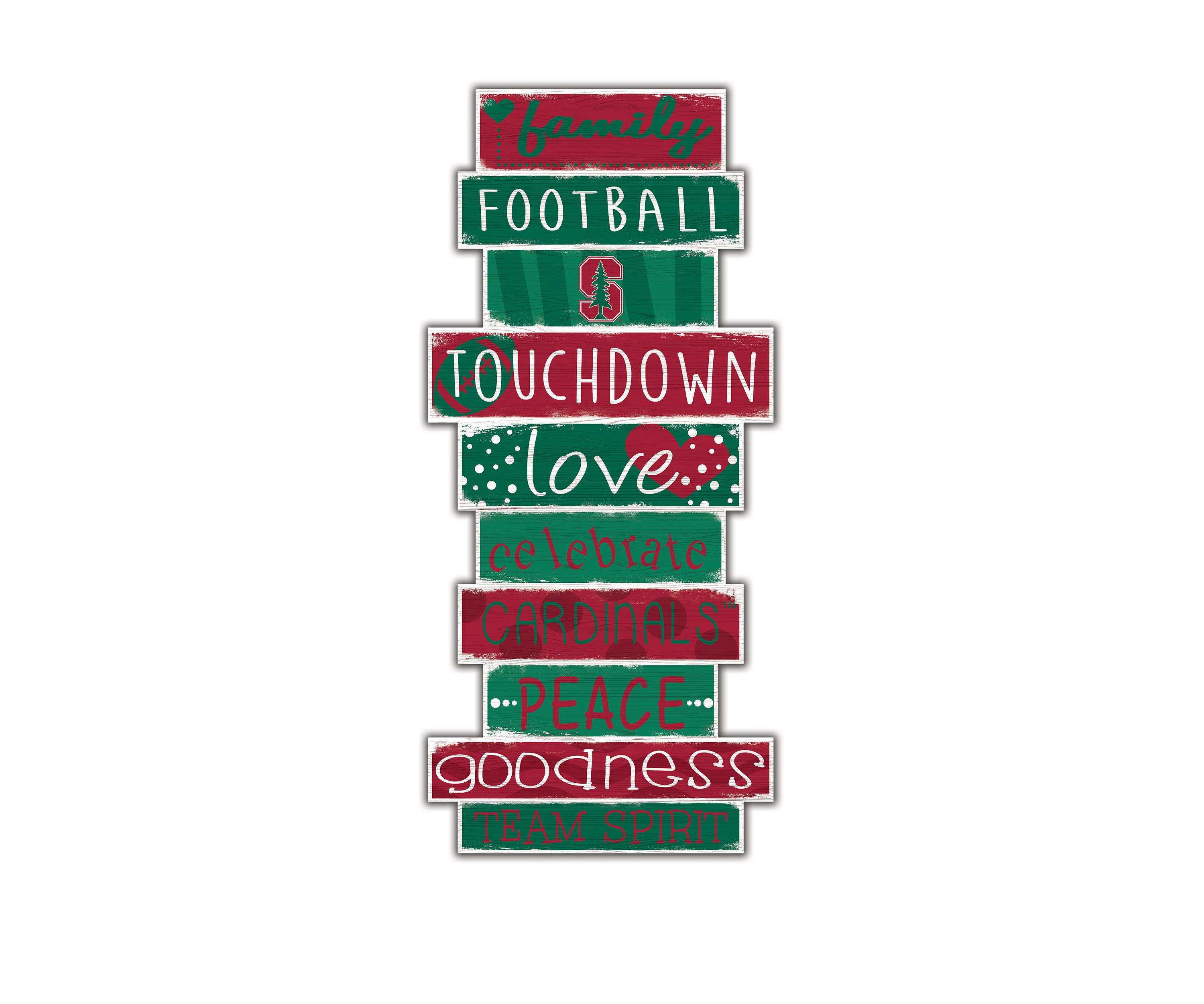 NCAA Stanford Cardinals Celebrations Stack 24 Inch Sign