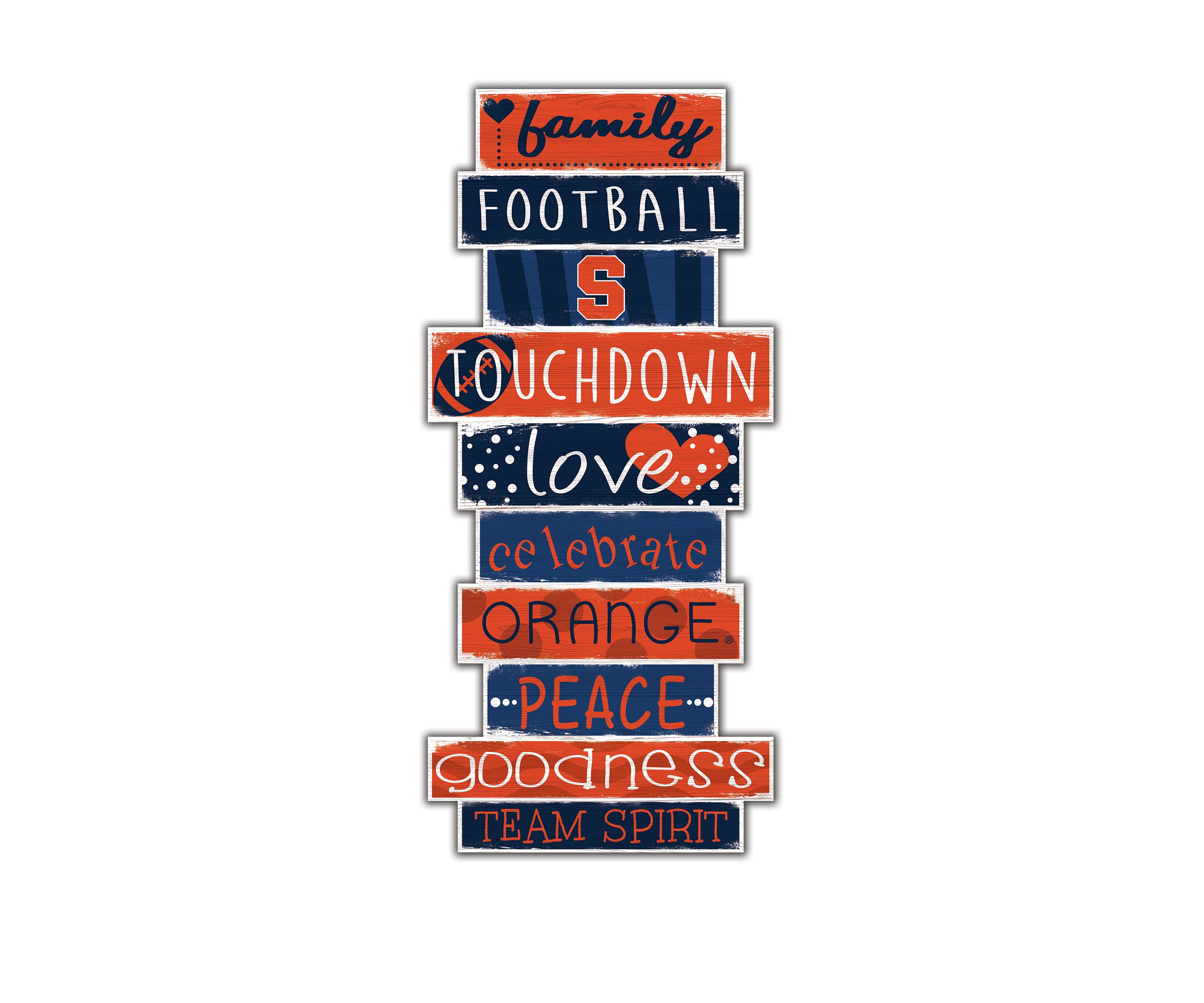 NCAA Syracuse Orange Celebrations Stack 24 Inch Sign