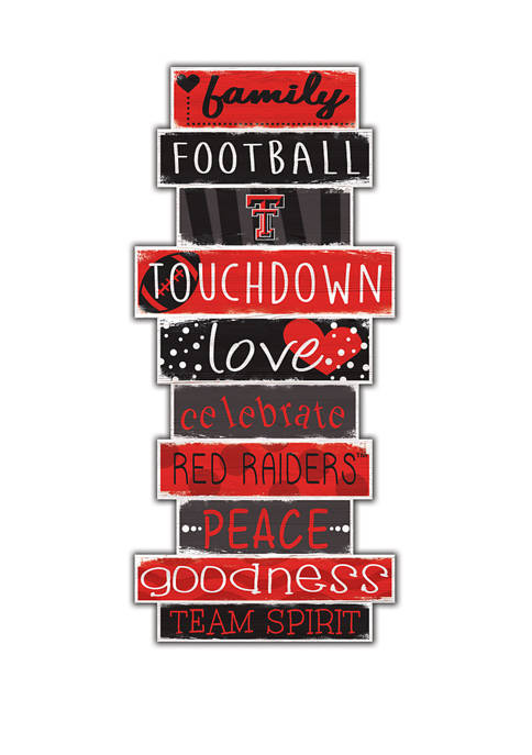 NCAA Texas Tech Red Raiders University Celebrations Stack 24 Inch Sign