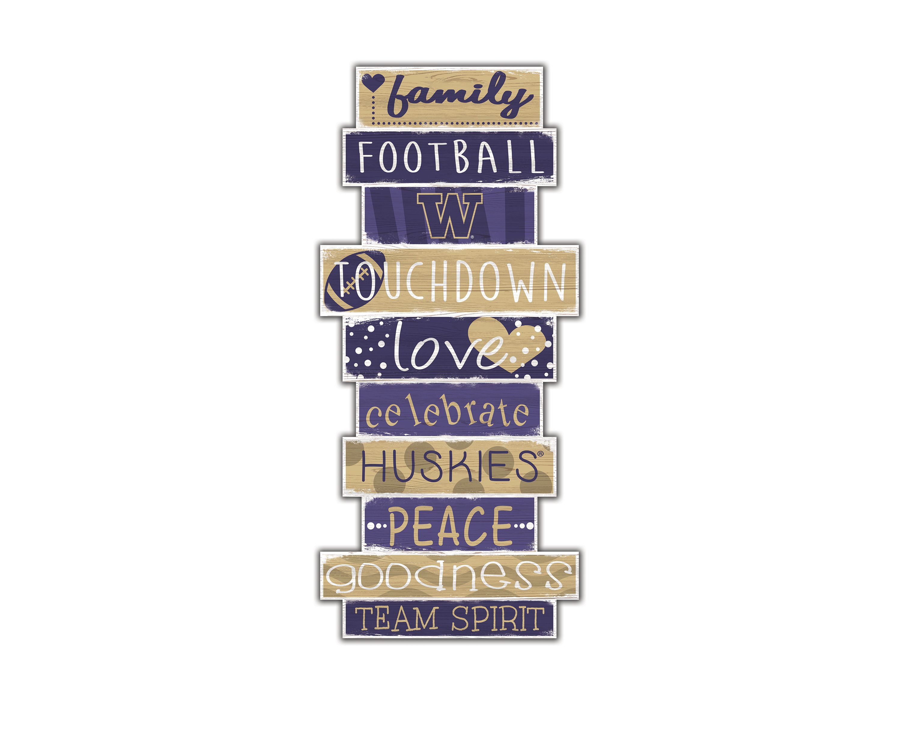 NCAA Washington Huskies Celebrations Stack 24 Inch Sign