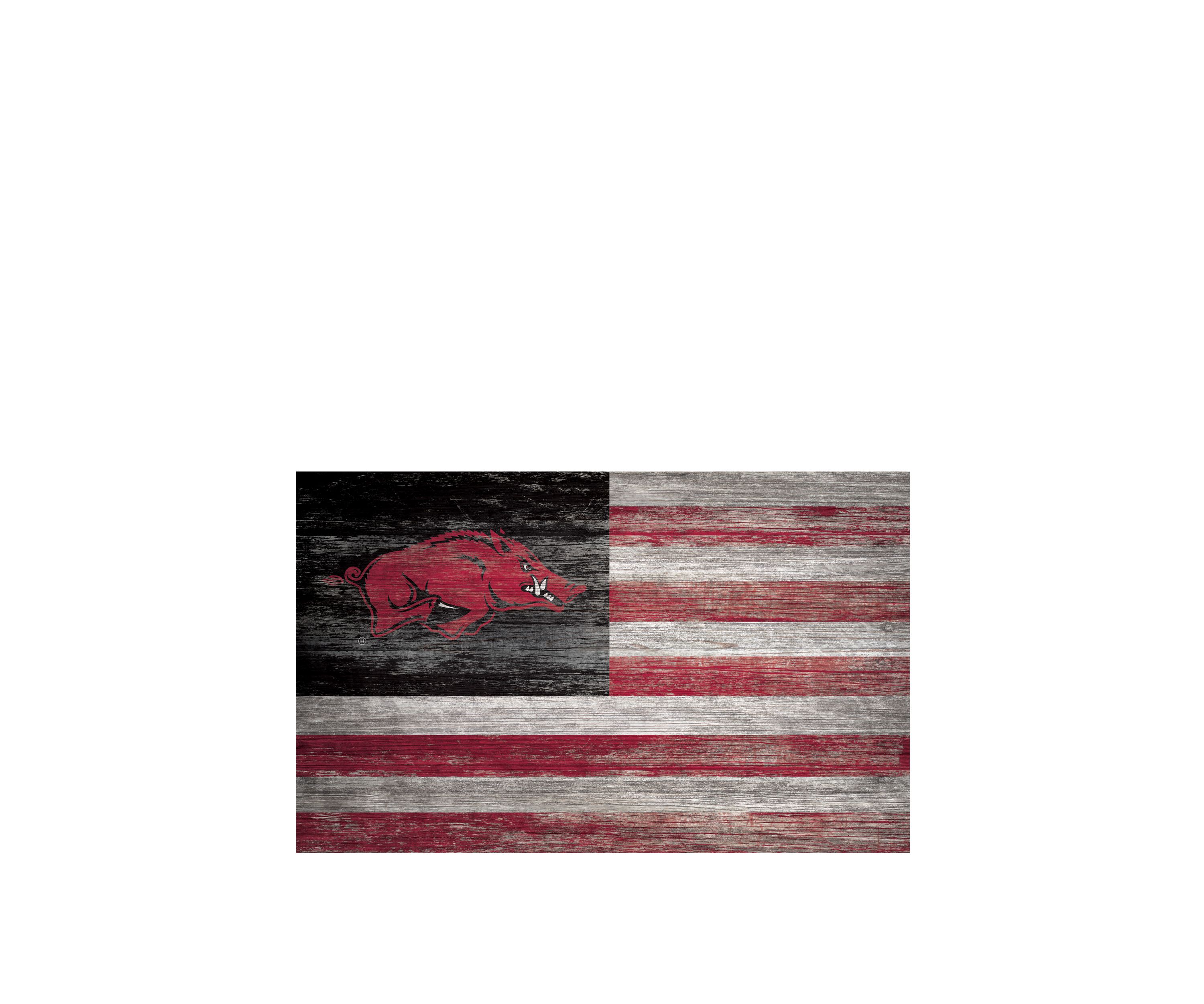 NCAA University of Arkansas Razorbacks 11 in x 19 in Distressed Flag 