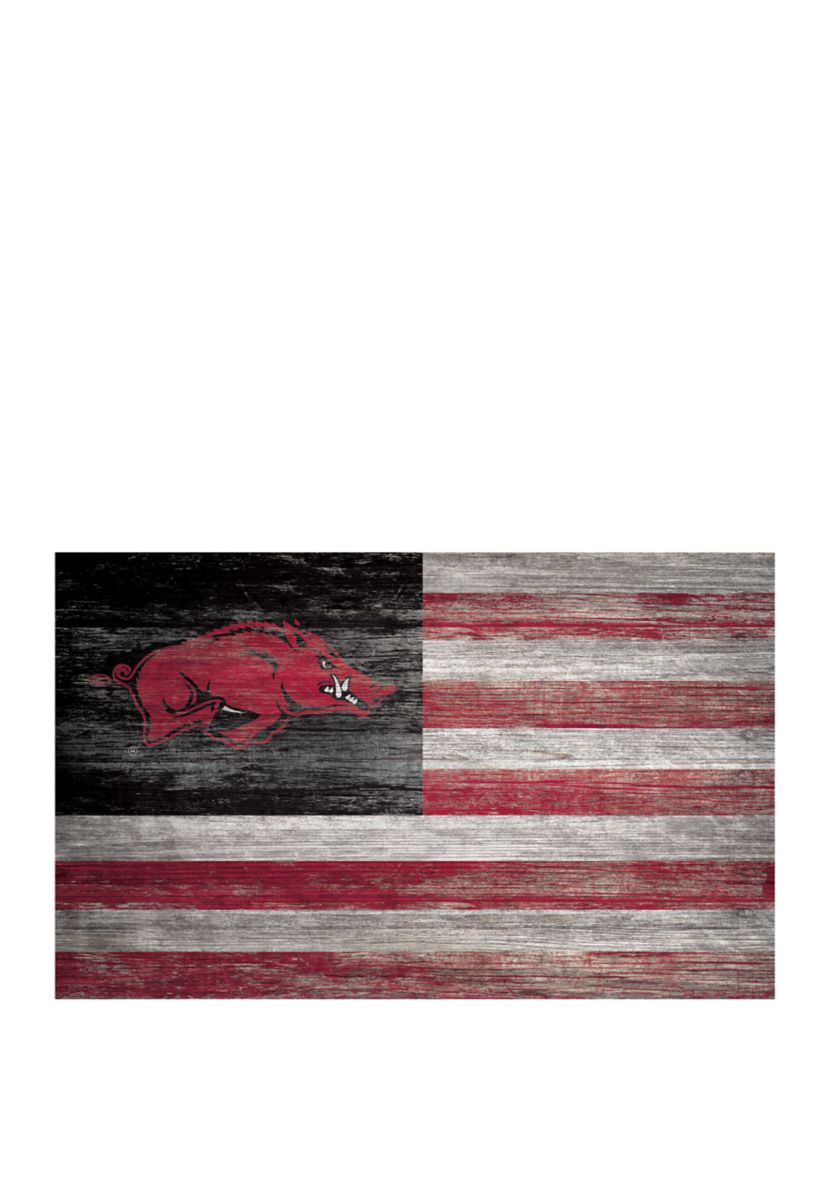 NCAA University of Arkansas Razorbacks 11 in x 19 in Distressed Flag 