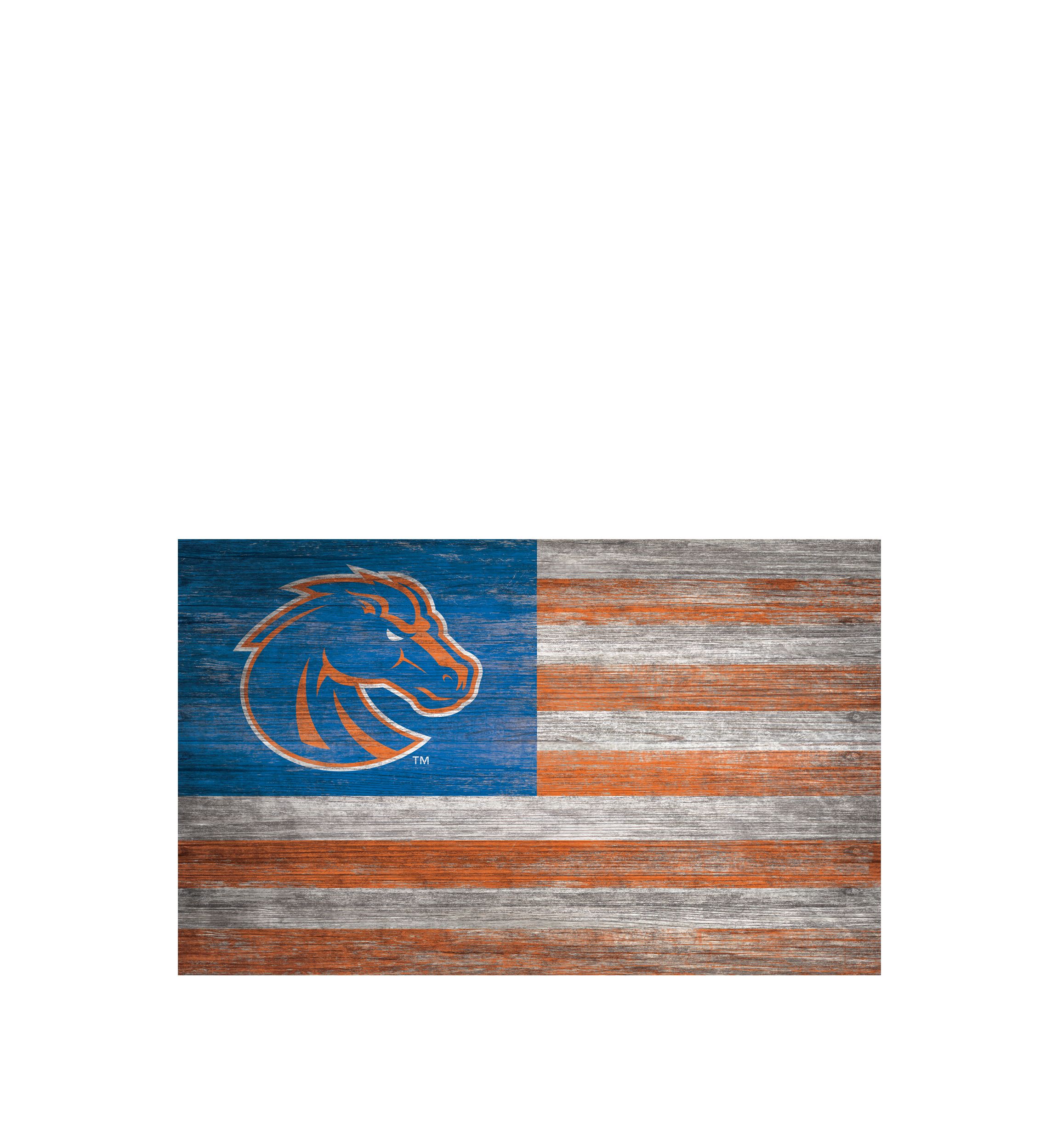 NCAA Boise State Broncos 11 in x 19 in Distressed Flag
