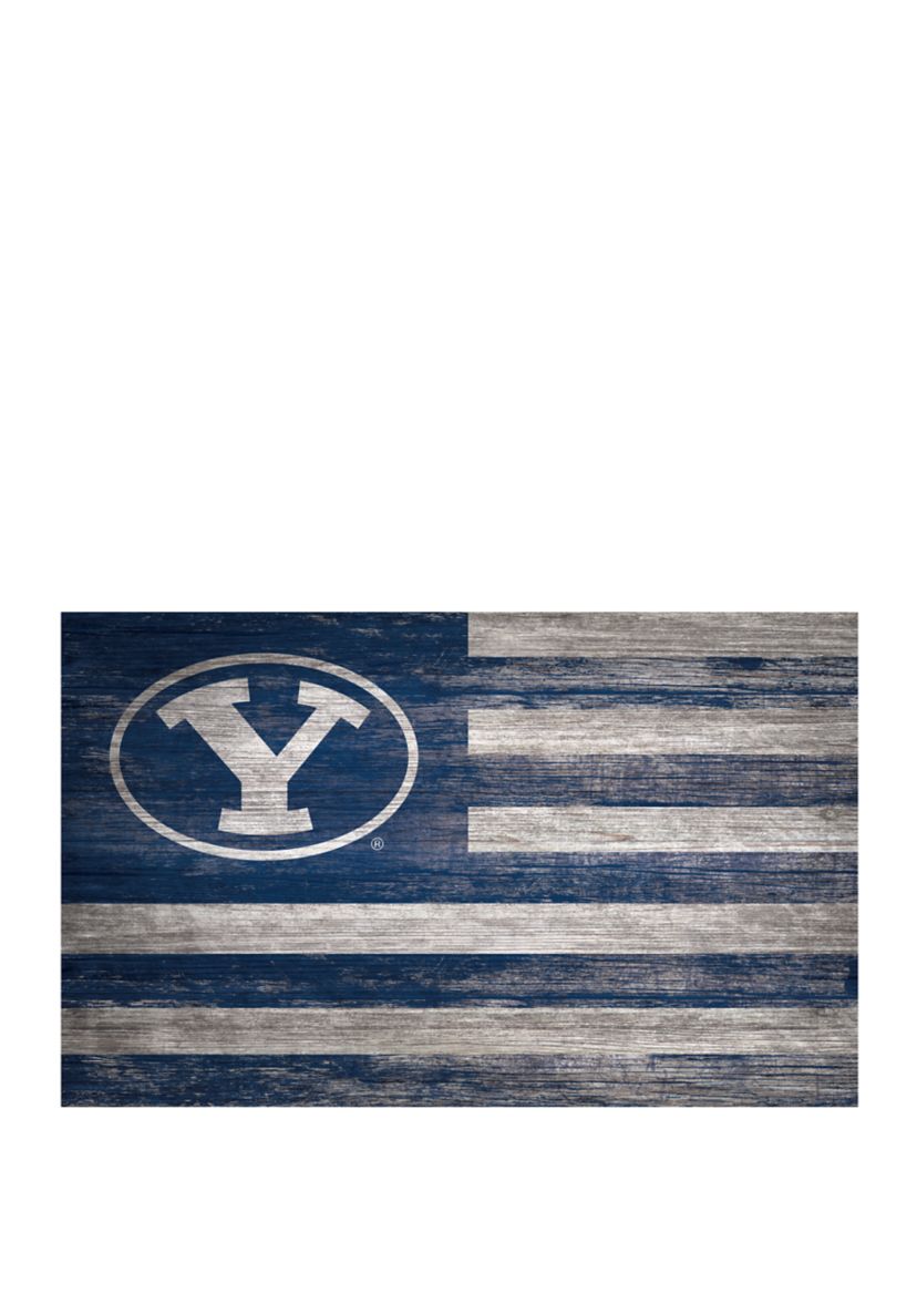 NCAA BYU Cougars 11 in x 19 in Distressed Flag
