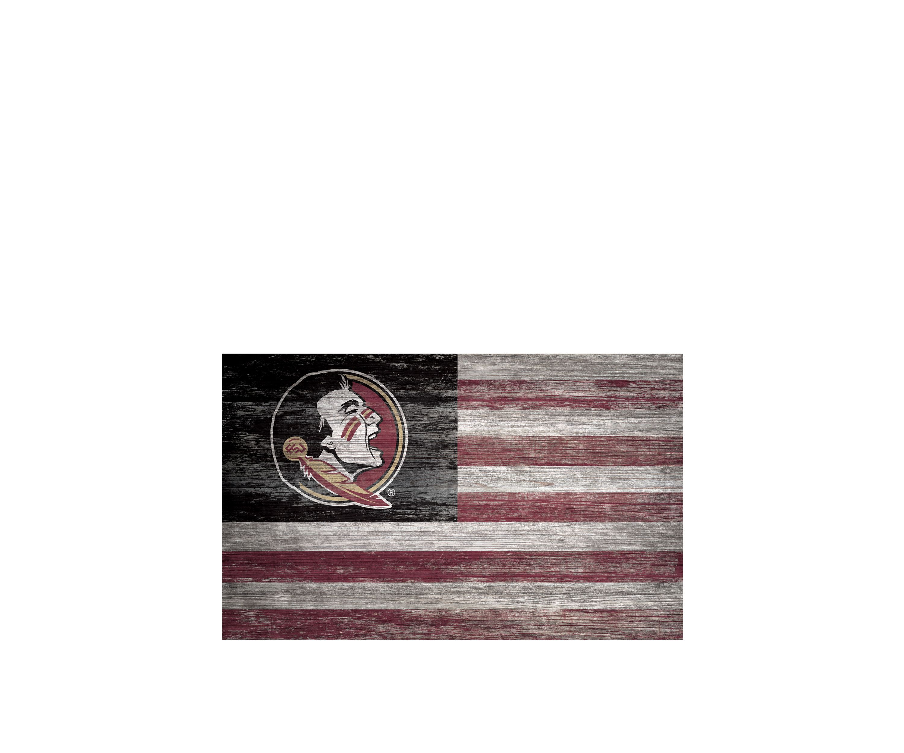 NCAA Florida State Seminoles 11 in x 19 in Distressed Flag