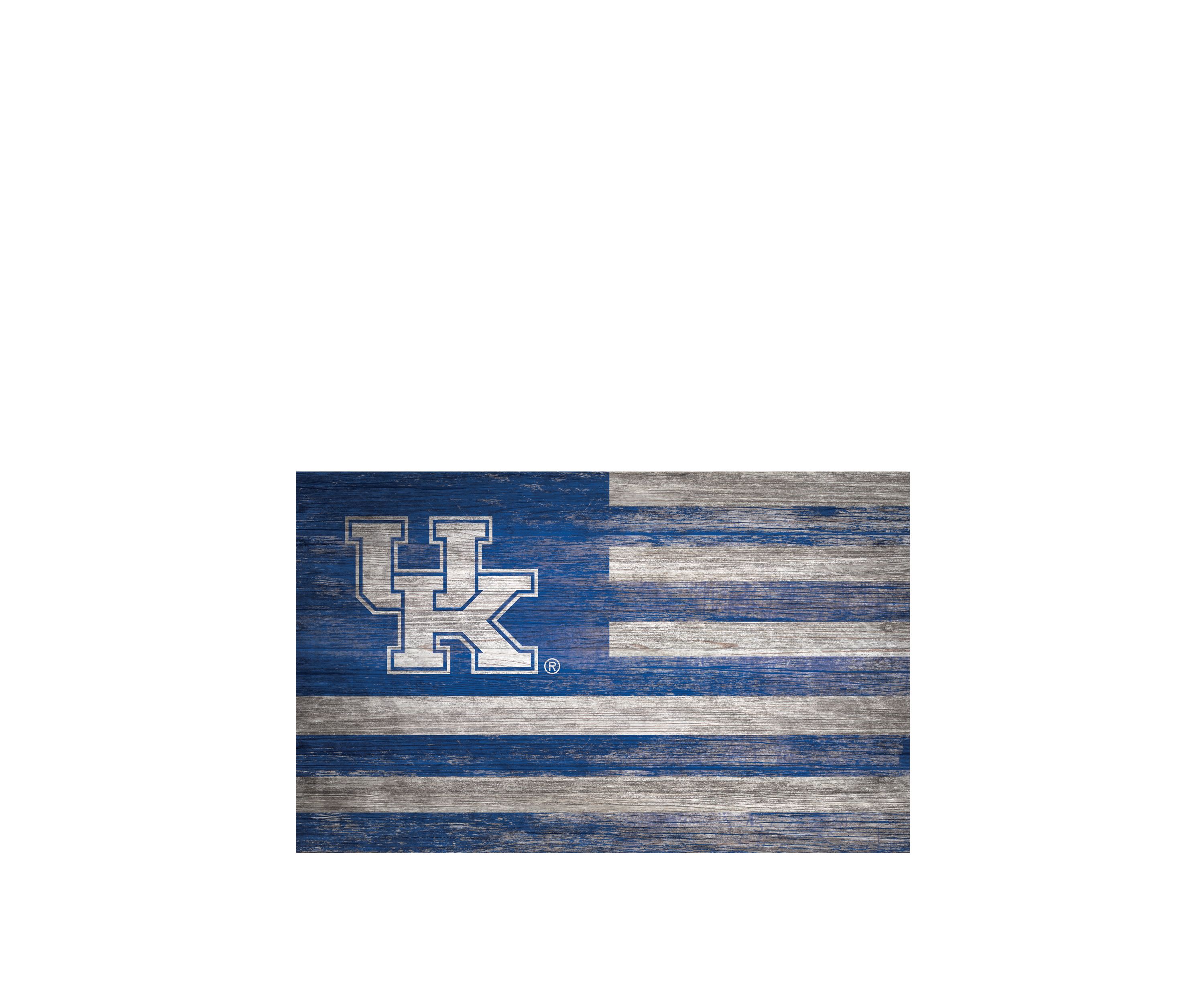 NCAA Kentucky Wildcats 11 in x 19 in Distressed Flag 