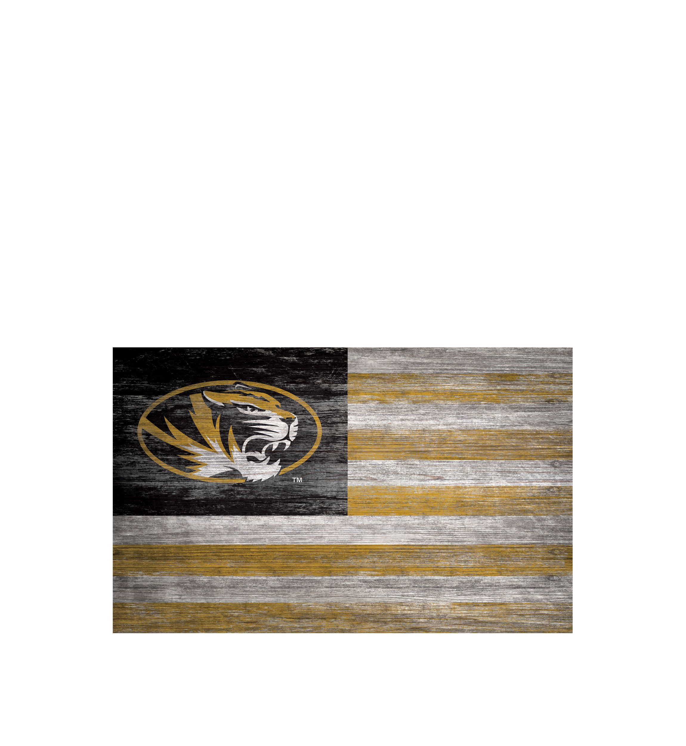 NCAA Missouri Tigers 11 in x 19 in Distressed Flag 