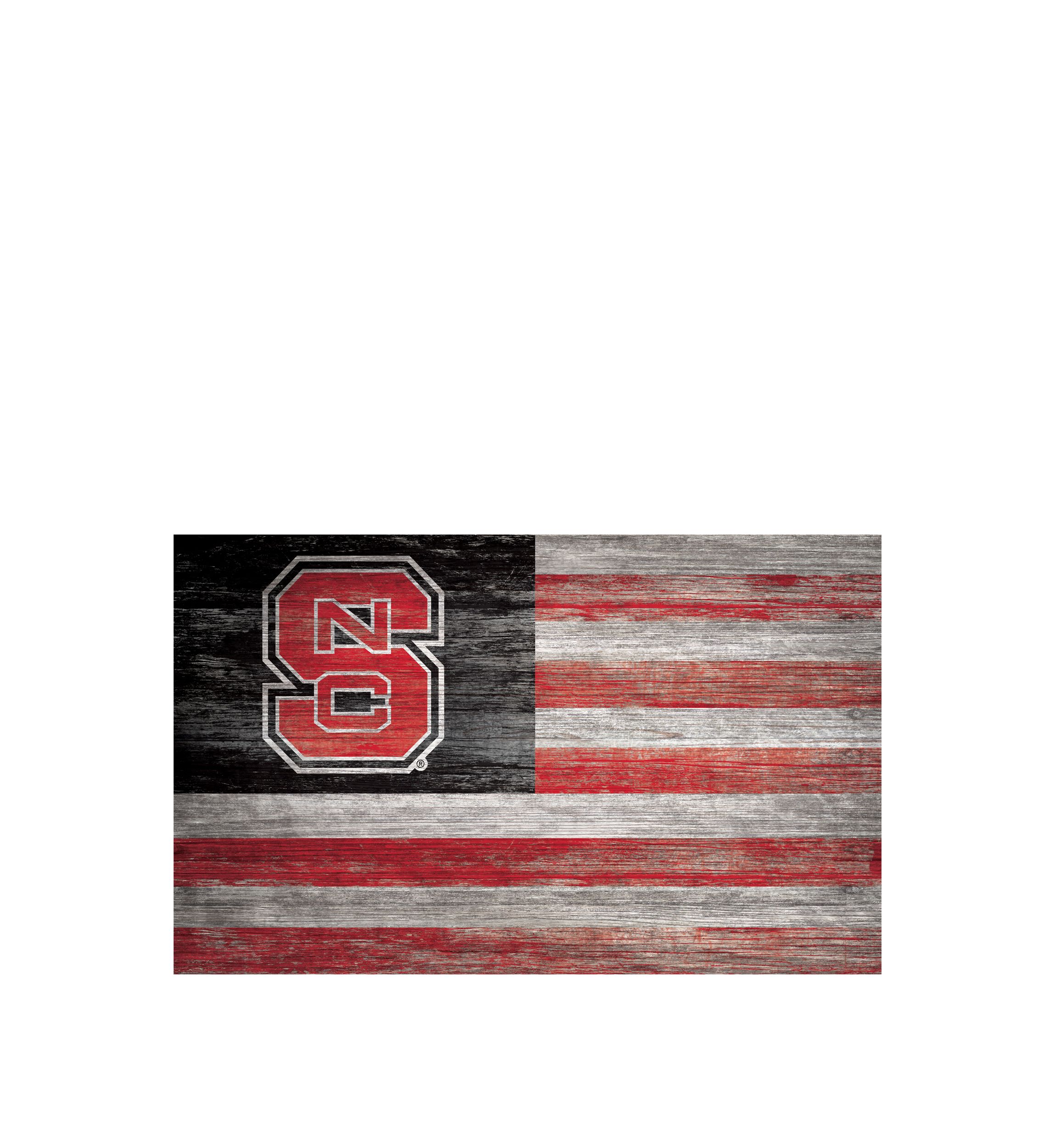 NCAA NC State Wolfpack 11 in x 19 in Distressed Flag 