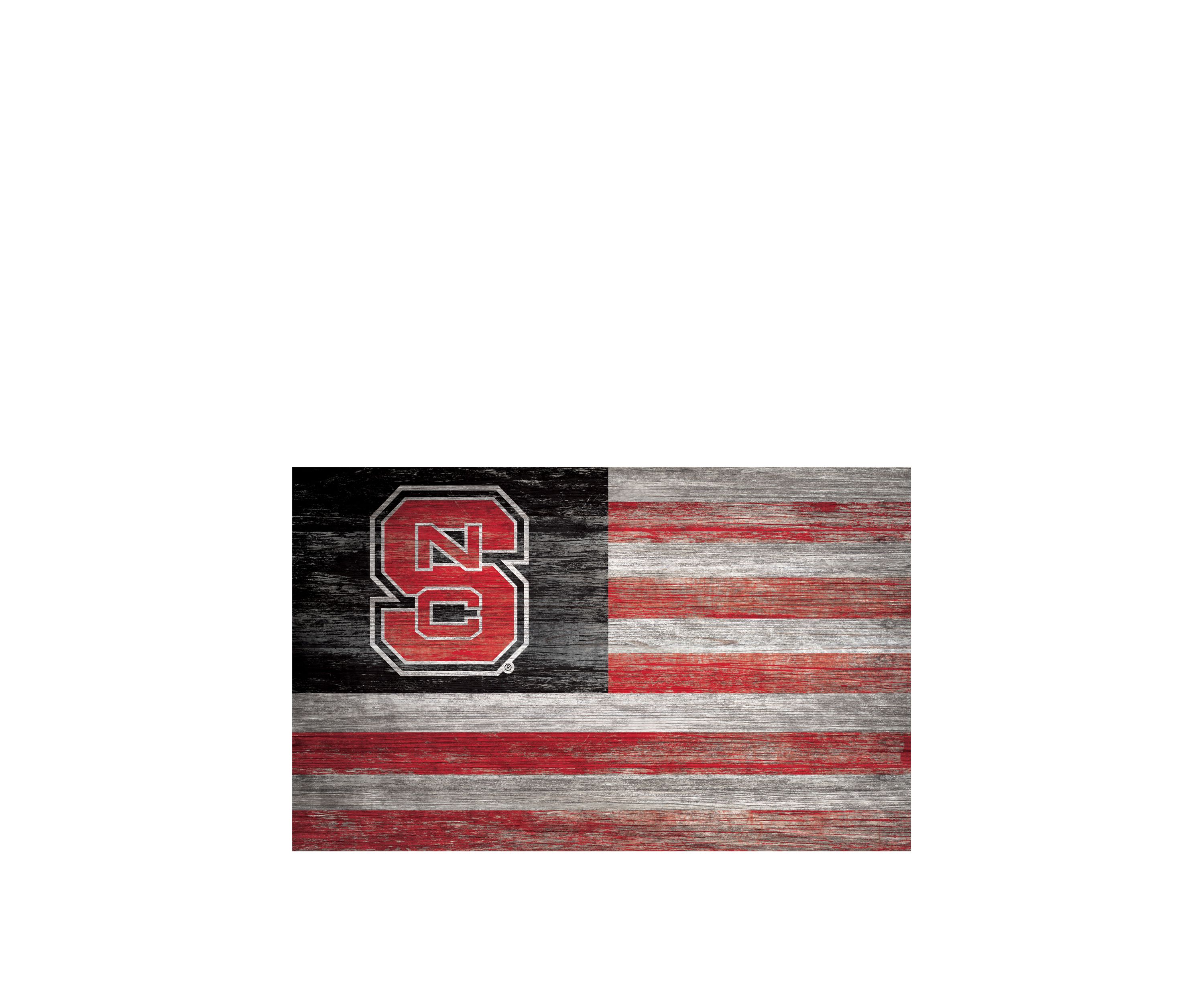 NCAA NC State Wolfpack 11 in x 19 in Distressed Flag 
