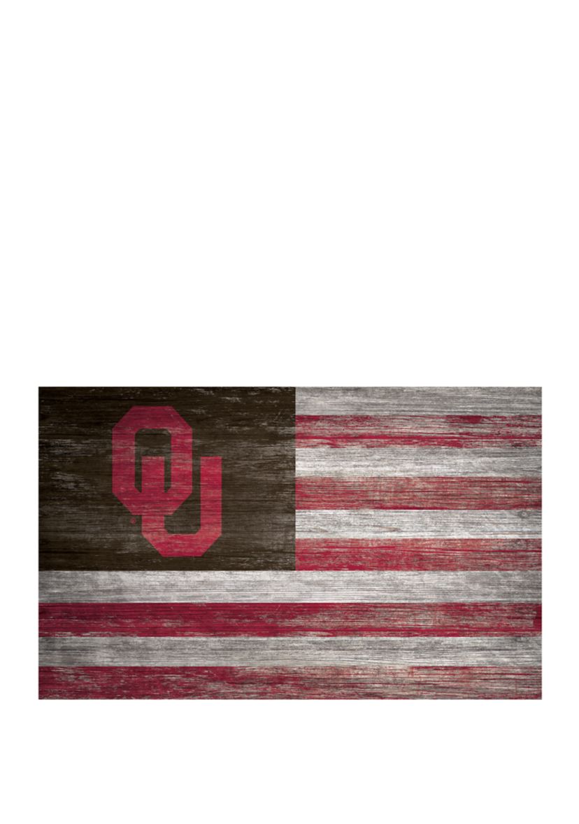 NCAA University of Oklahoma Sooners 11 in x 19 in Distressed Flag