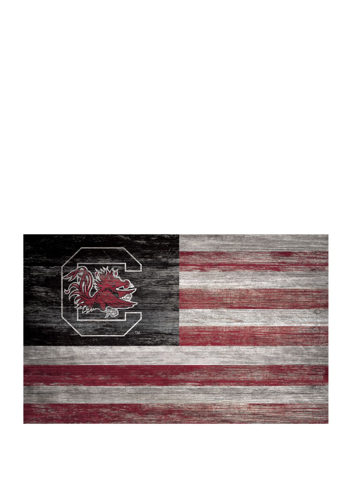  NCAA South Carolina Gamecocks 11 in x 19 in Distressed Flag Sign 
