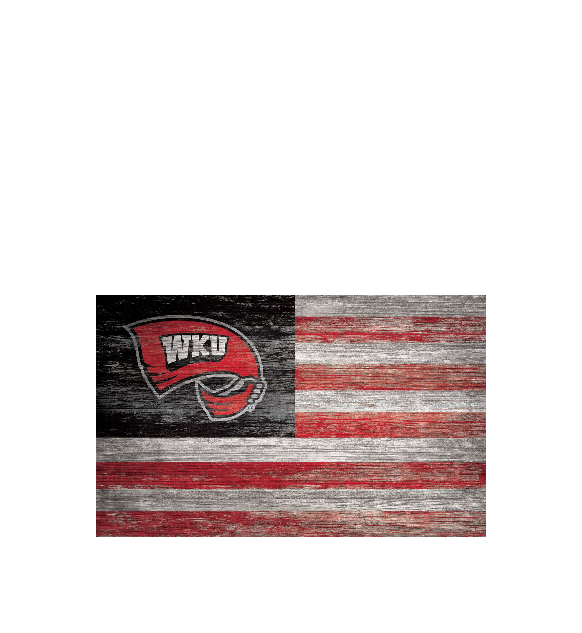 NCAA Western Kentucky Hilltoppers 11 in x 19 in Distressed Flag Sign