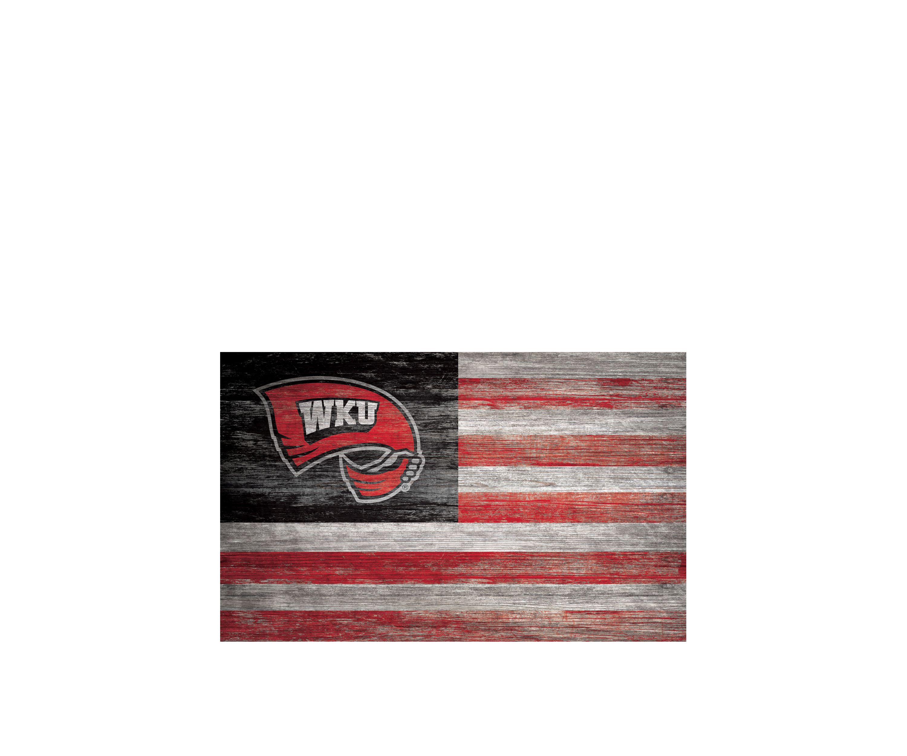 NCAA Western Kentucky Hilltoppers 11 in x 19 in Distressed Flag Sign