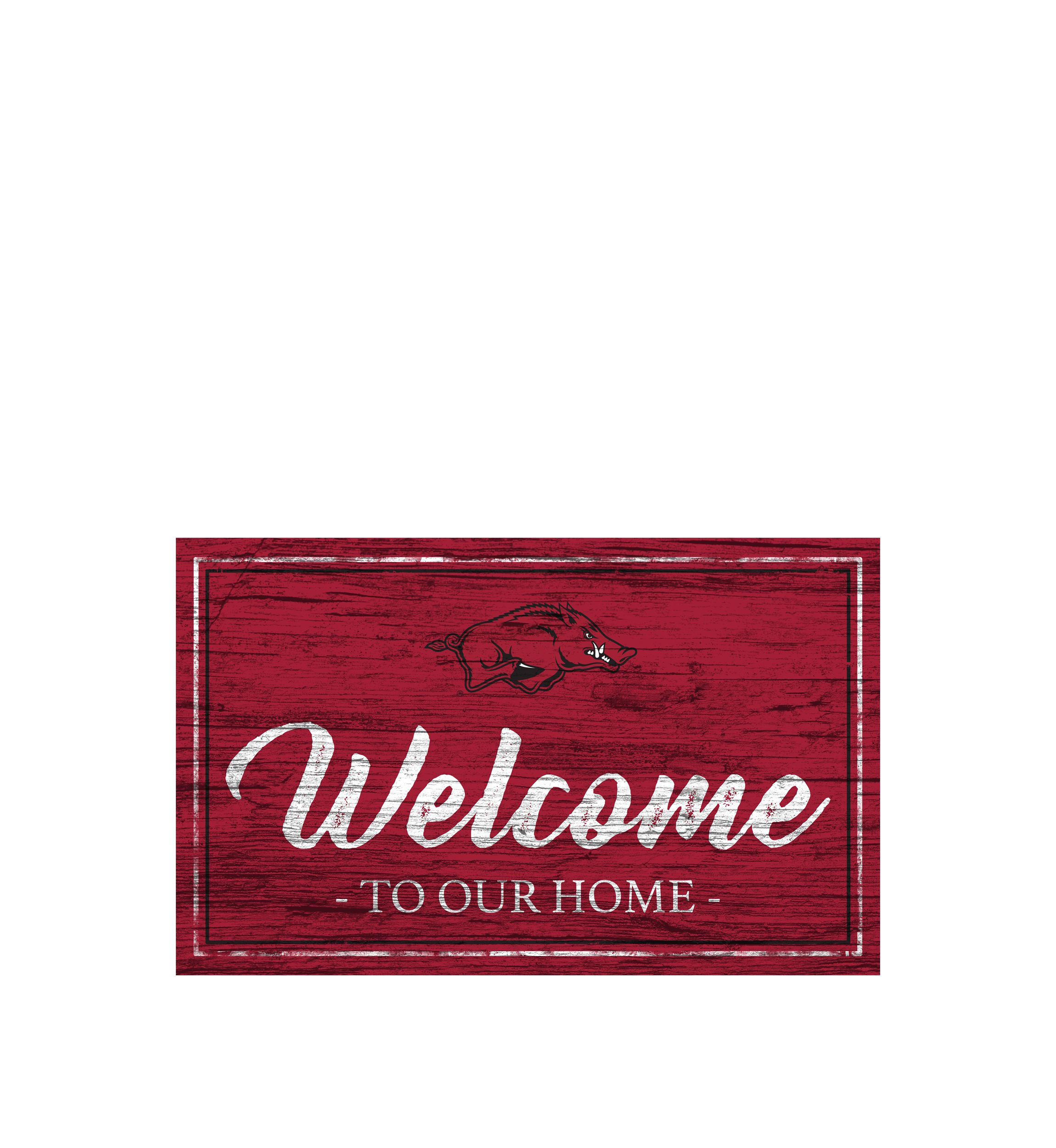 NCAA Arkansas Razorbacks 11 in x 19 in Team Color Welcome Sign