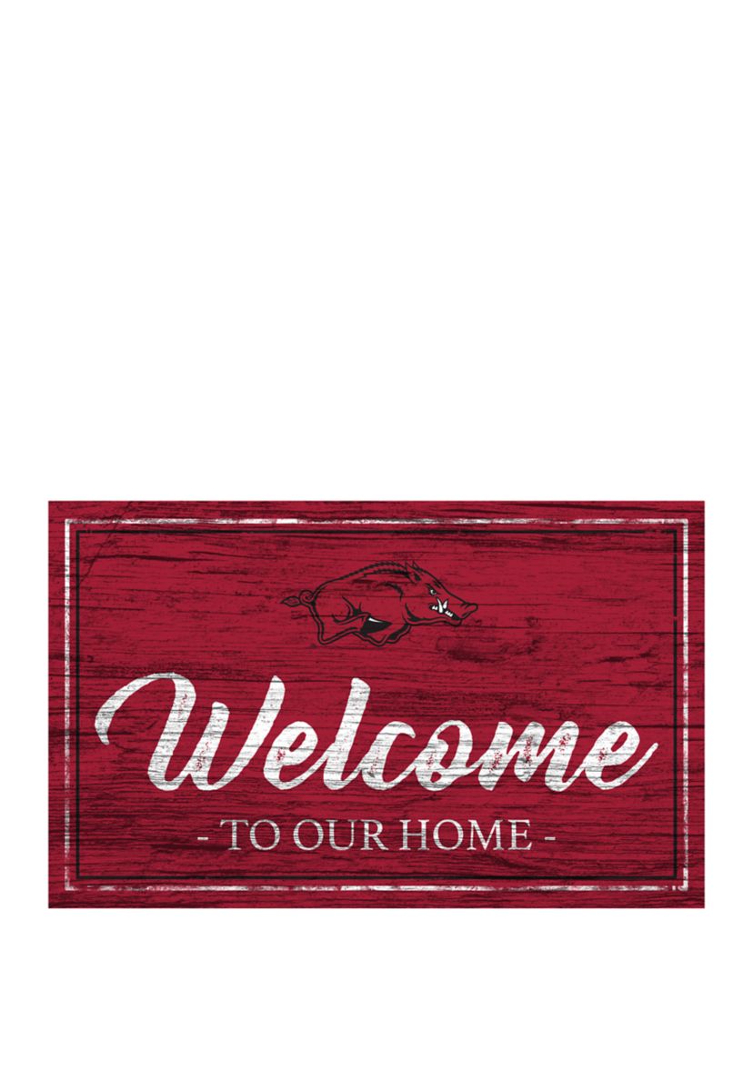 NCAA Arkansas Razorbacks 11 in x 19 in Team Color Welcome Sign