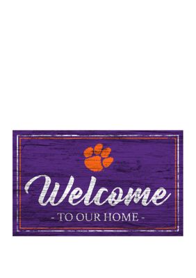 Fan Creations Ncaa Clemson University Tigers 11 In X 19 In Team Color Welcome Sign