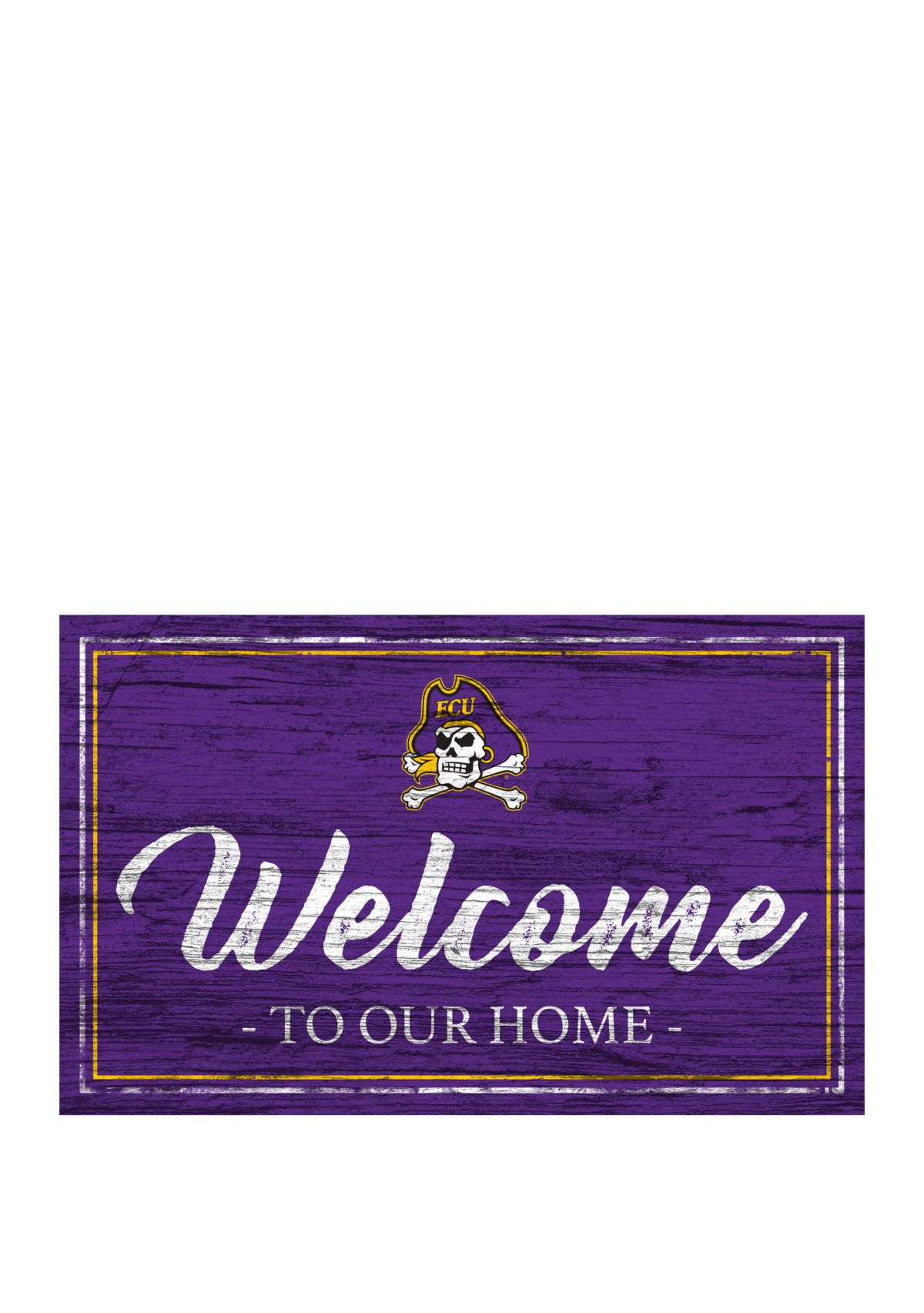 NCAA East Carolina Pirates 11 in x 19 in Team Color Welcome Sign 
