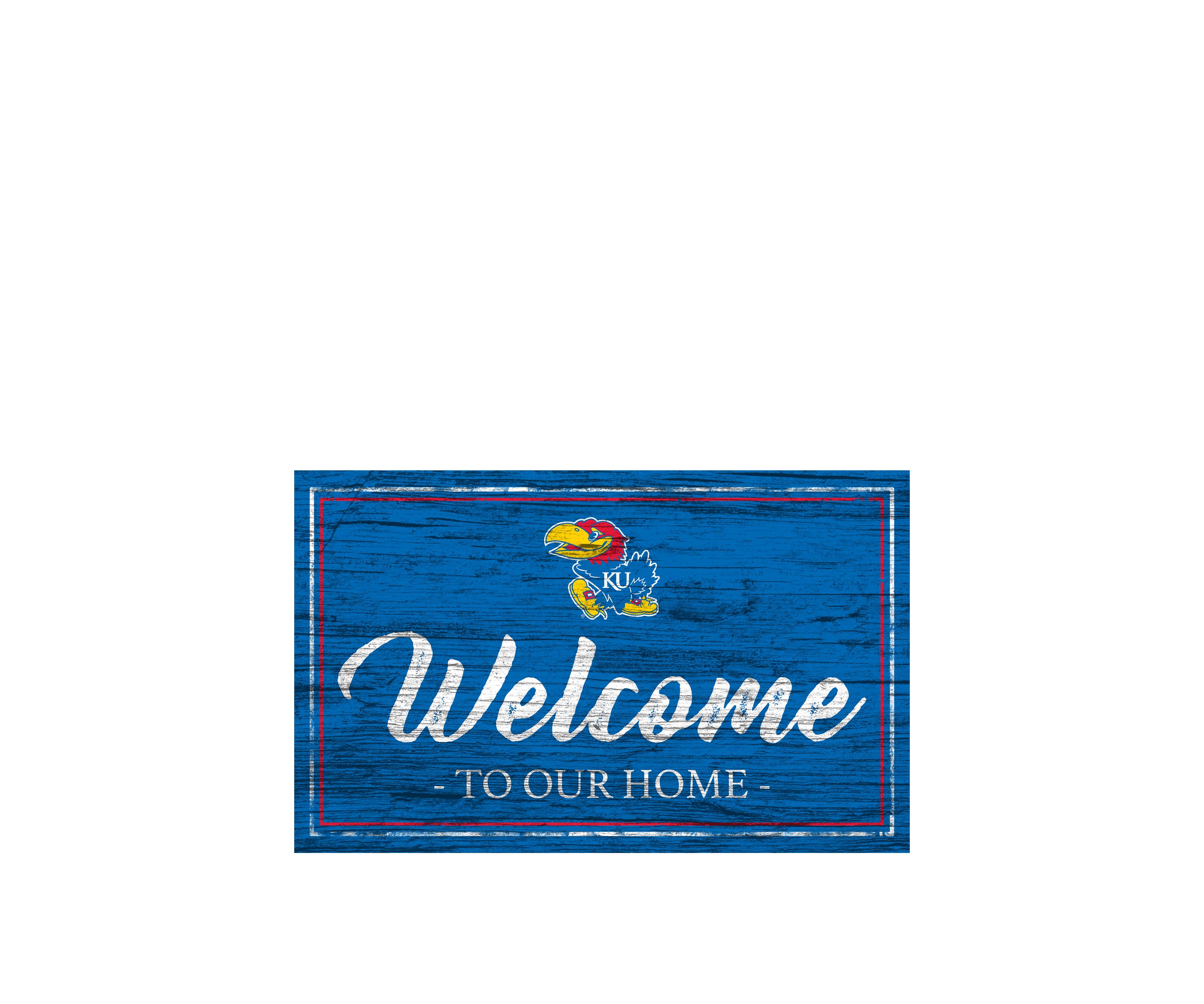 NCAA Kansas Jayhawks 11 in x 19 in Team Color Welcome  Sign