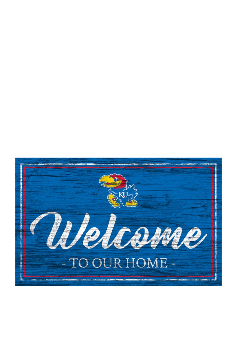 NCAA Kansas Jayhawks 11 in x 19 in Team Color Welcome  Sign