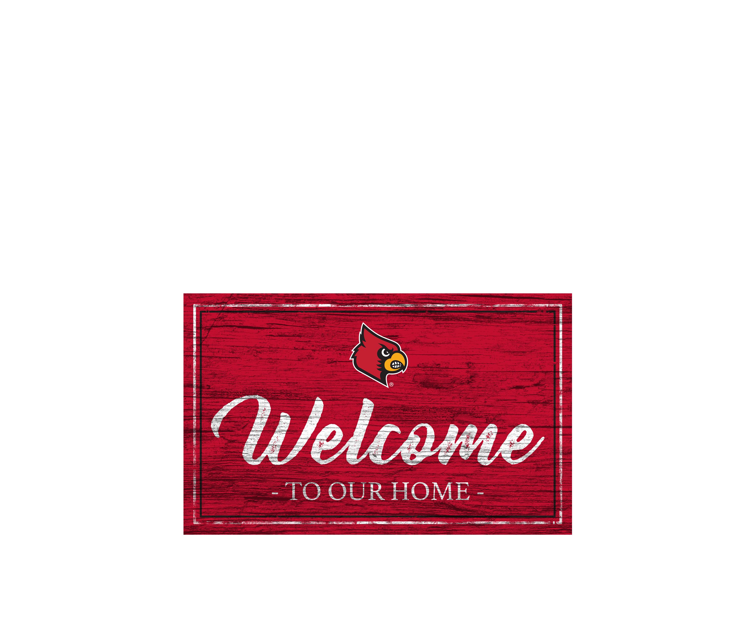 NCAA Louisville Cardinals 11 in x 19 in Team Color Welcome Sign