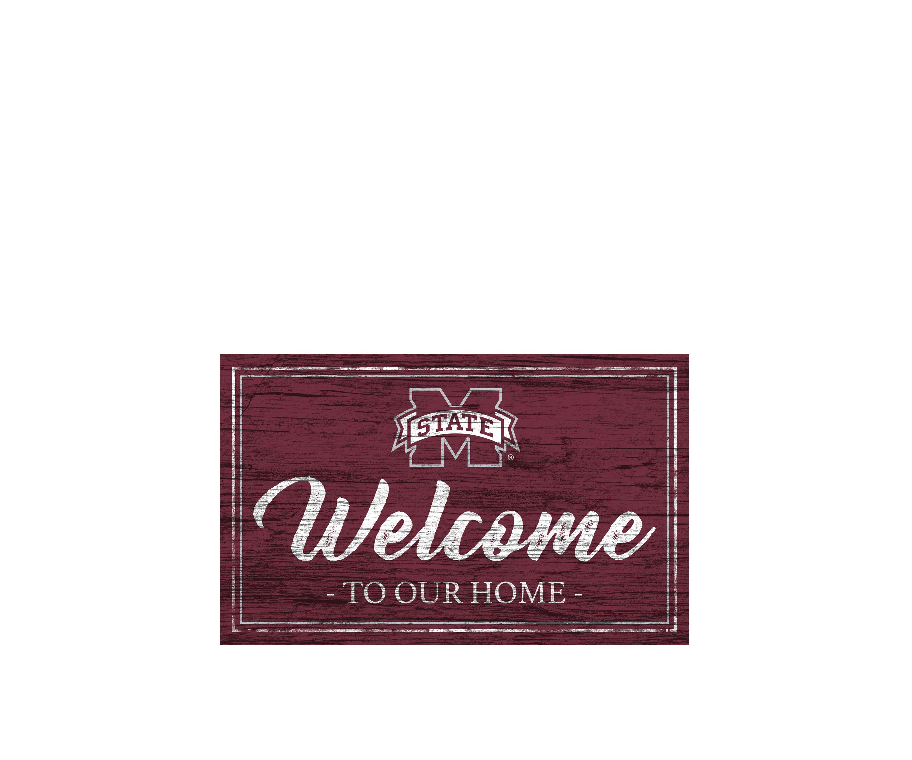 NCAA Mississippi State Bulldogs 11 in x 19 in Team Color Welcome Sign