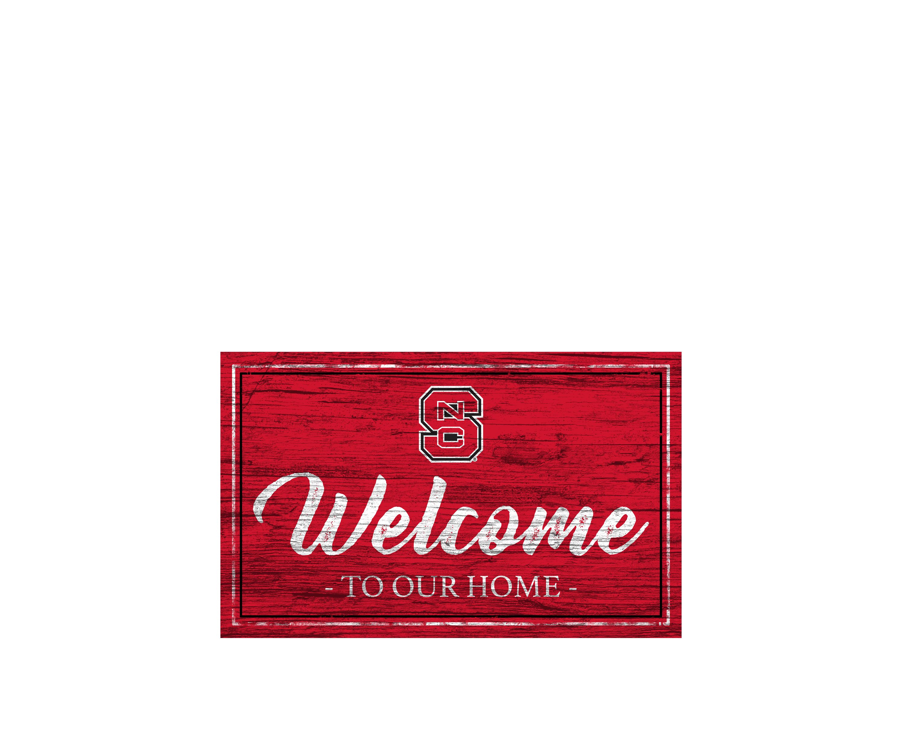 NCAA NC State Wolfpack University 11 in x 19 in Team Color Welcome Sign